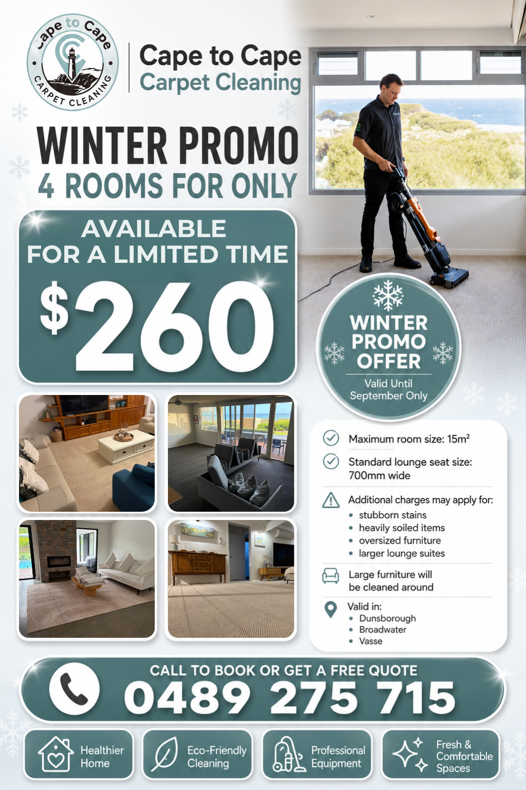 Cape to Cape Carpet Cleaning Facebook ad