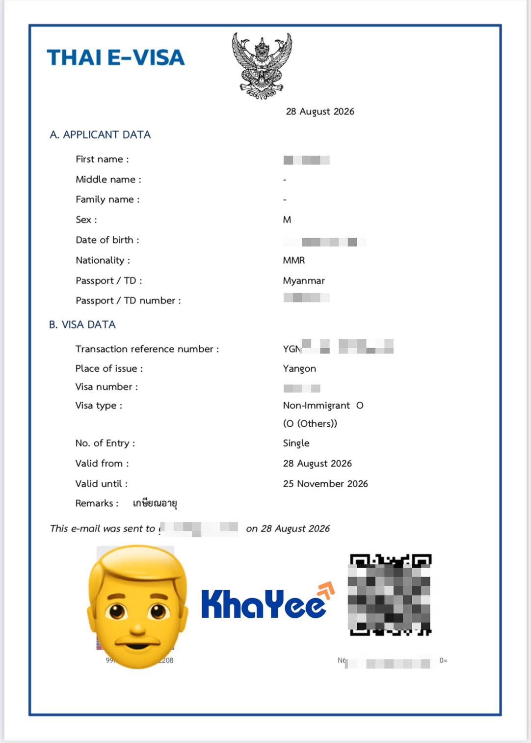 Kha Yee Facebook ad: ယနေ့ ရက်စွဲဖြင့် ရန်ကုန်ထိုင်းသံရုံးမှ အောင်မြင်စွာ…