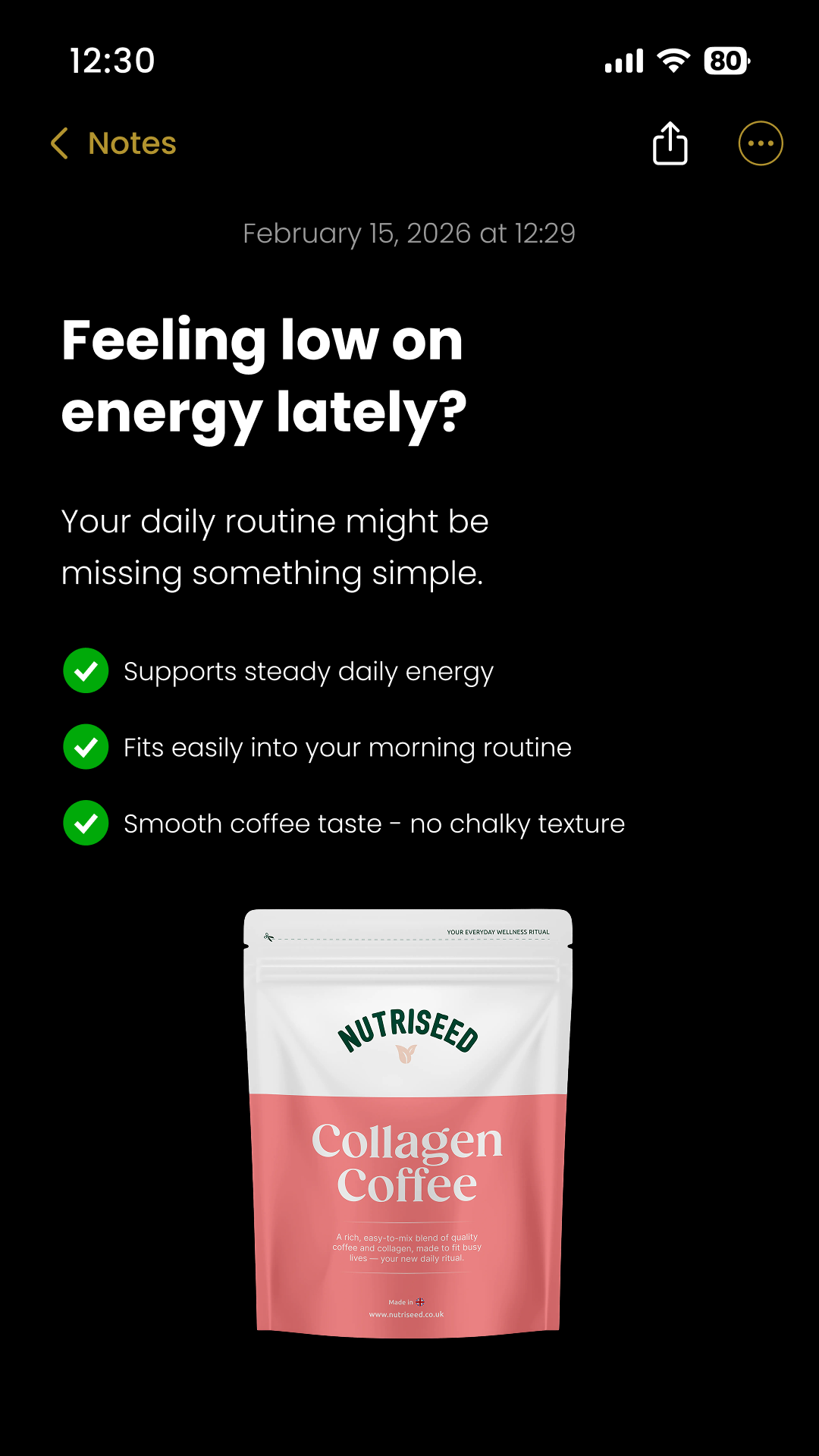 Nutriseed Facebook ad