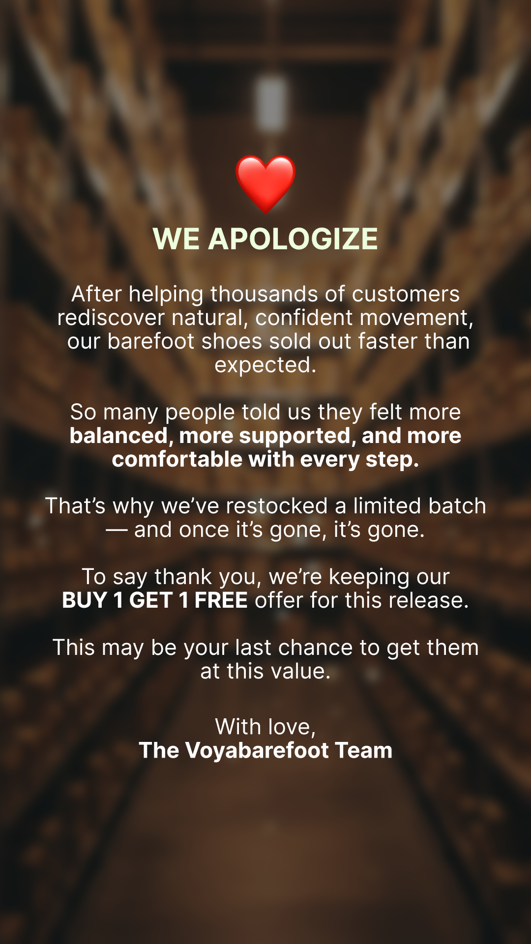 Voyabarefoot Facebook ad