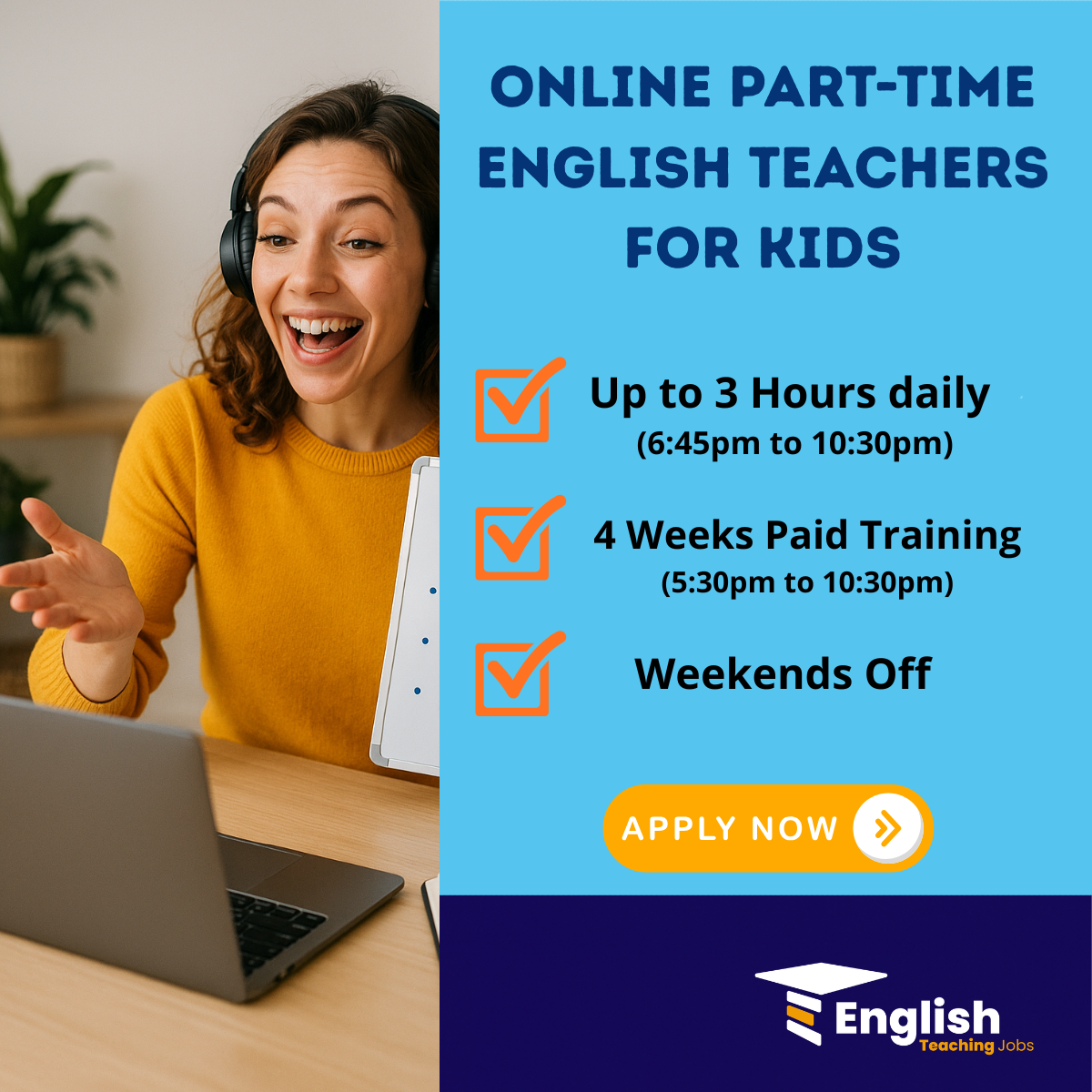 English Teaching Jobs Facebook ad