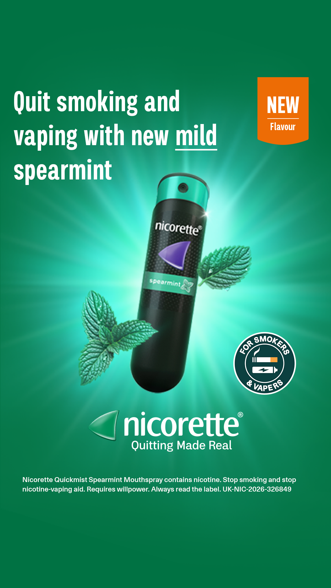 Nicorette Facebook ad from Aug 3, 2026