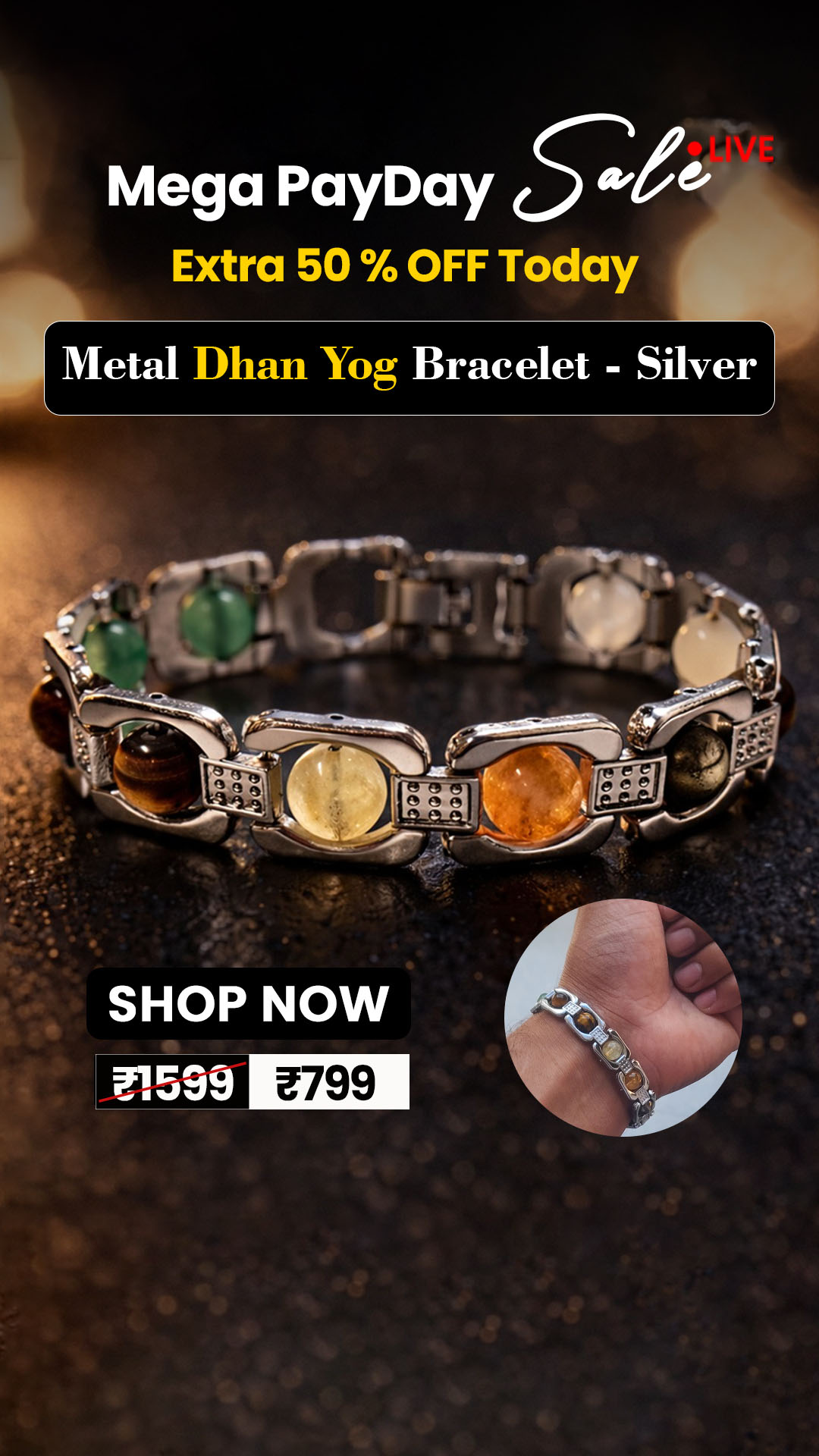 Crystals Store Facebook ad: Cash on Delivery | Free Shipping