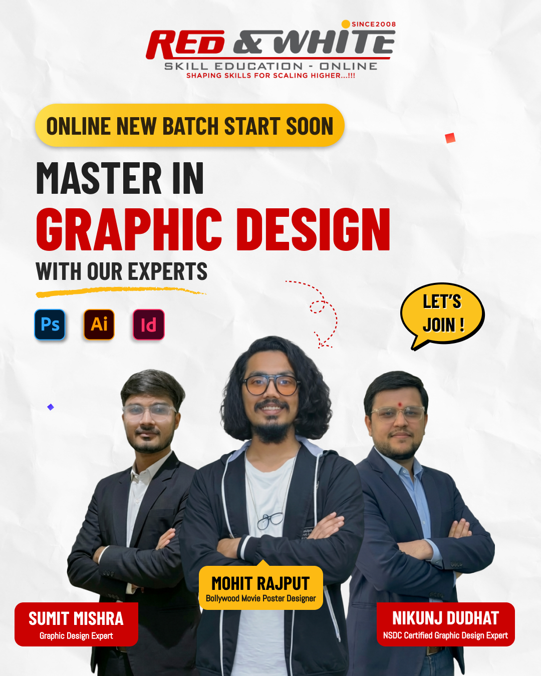 Red & White Skill Education Facebook ad