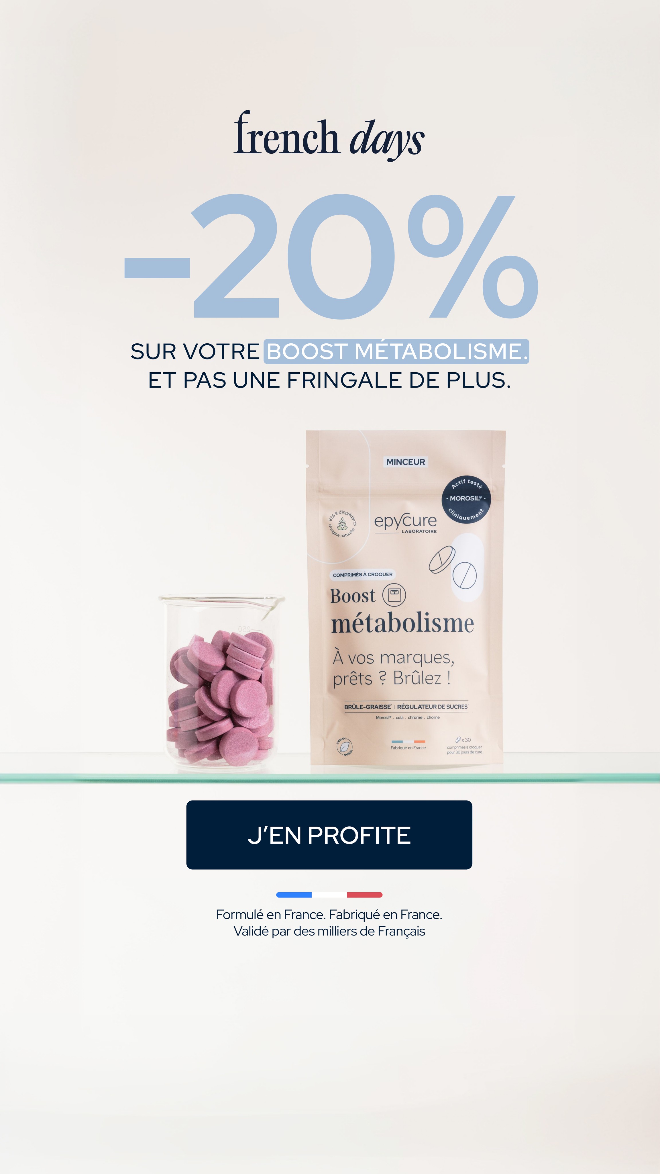 Epycure Facebook ad: -20% sur TOUT le site