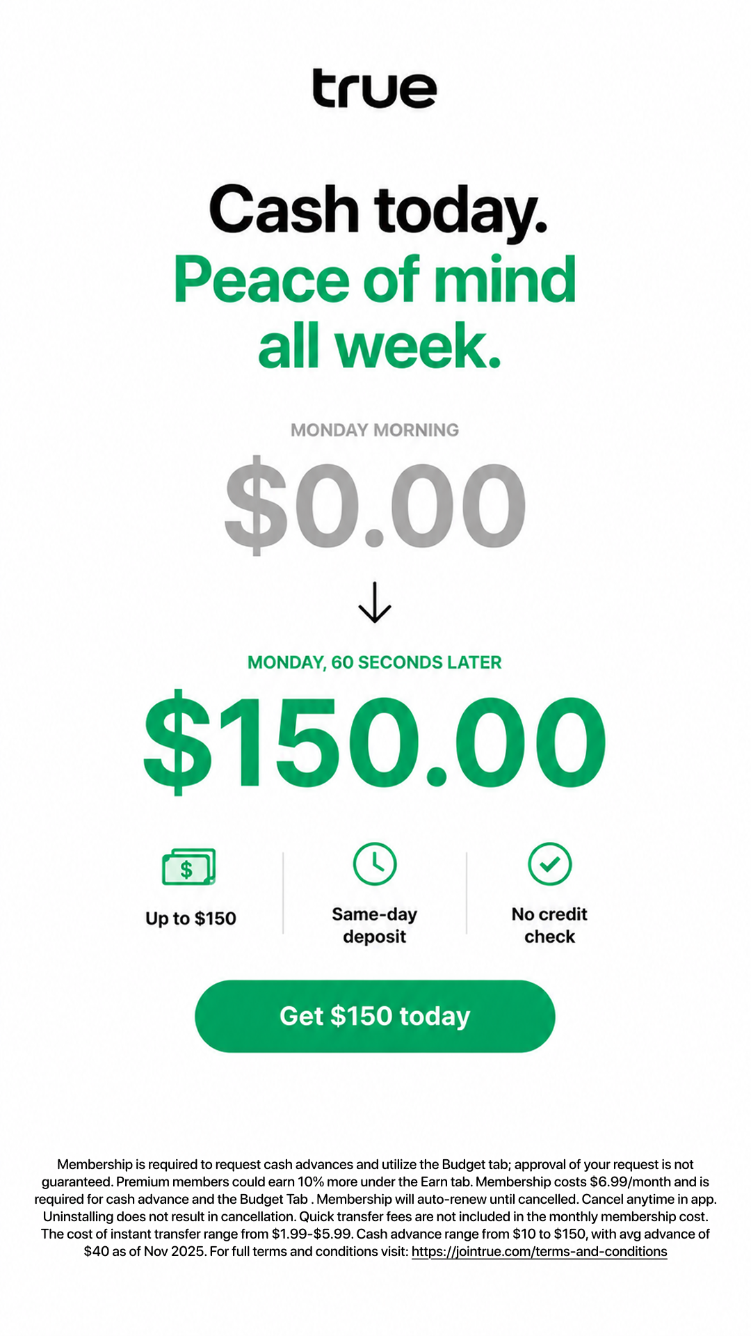 True Finance  Facebook ad