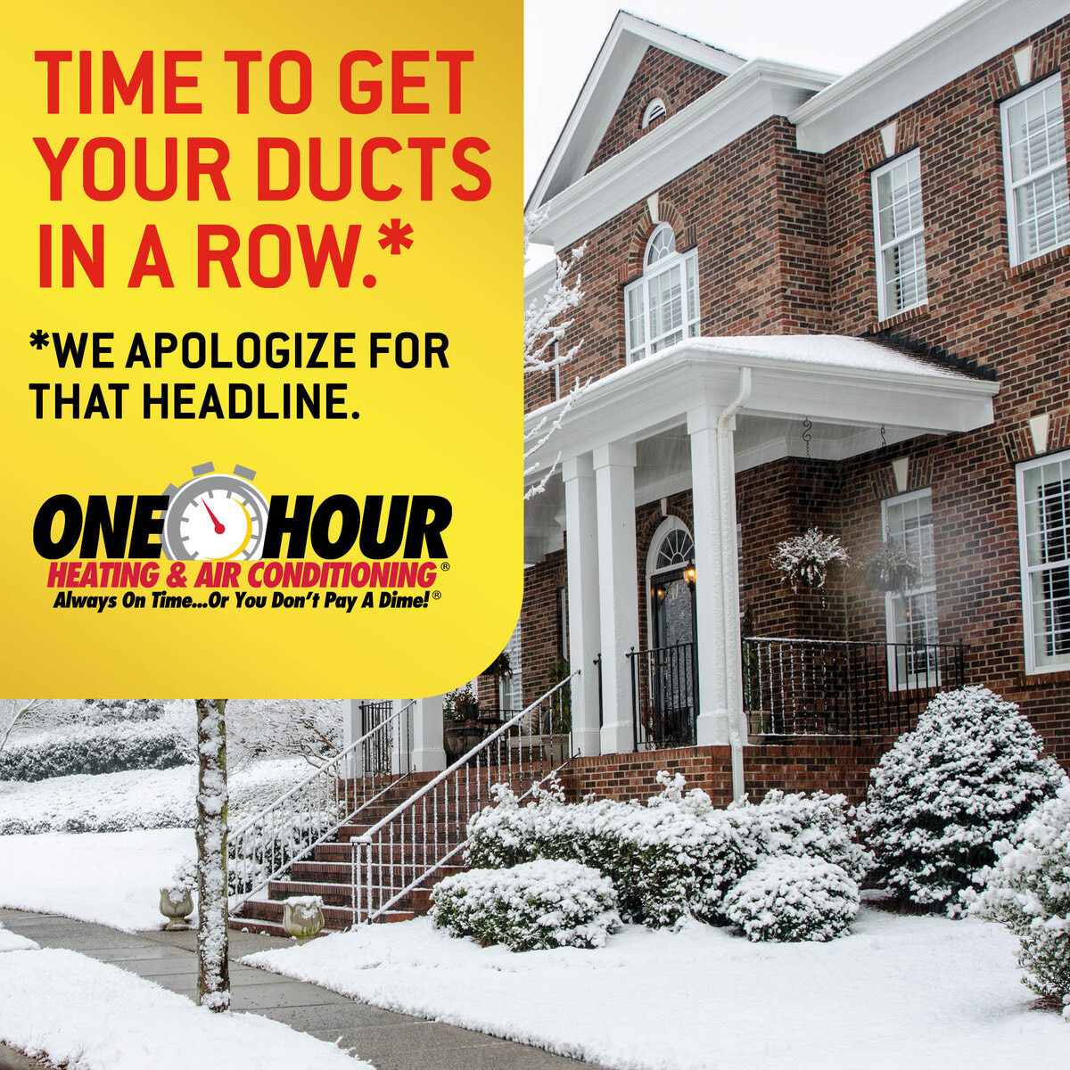 One Hour Heating & Air Conditioning of Western Wisconsin Facebook ad: Reliable Heat, Guaranteed