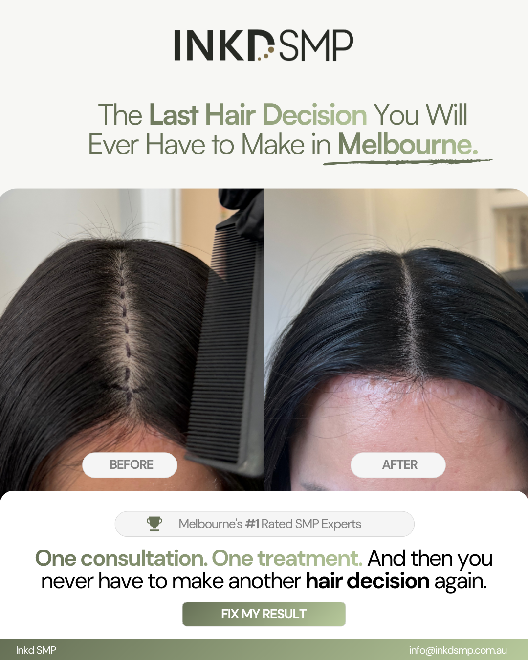 Inkd SMP AU Facebook ad: One Decision. Never Again.