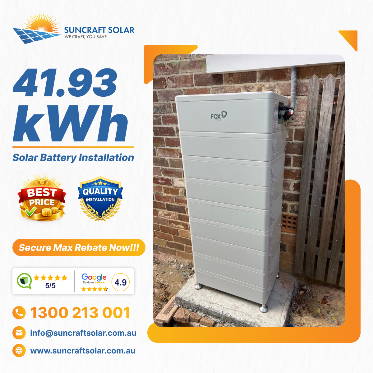 SunCraft Solar Facebook ad: Thinking about adding a solar battery to your…