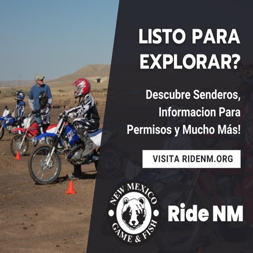 Off Highway Vehicle - NM Game & Fish Facebook ad: ¡Obtén tu permiso y explora con seguridad!