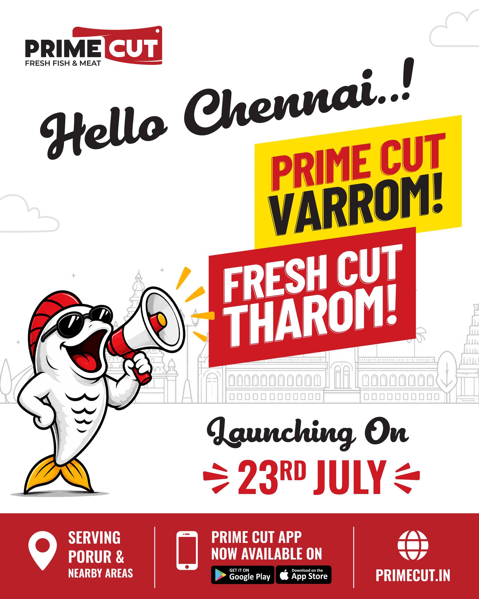 Prime Cut Facebook ad: Hello Chennai.! Prime Cut varrom!