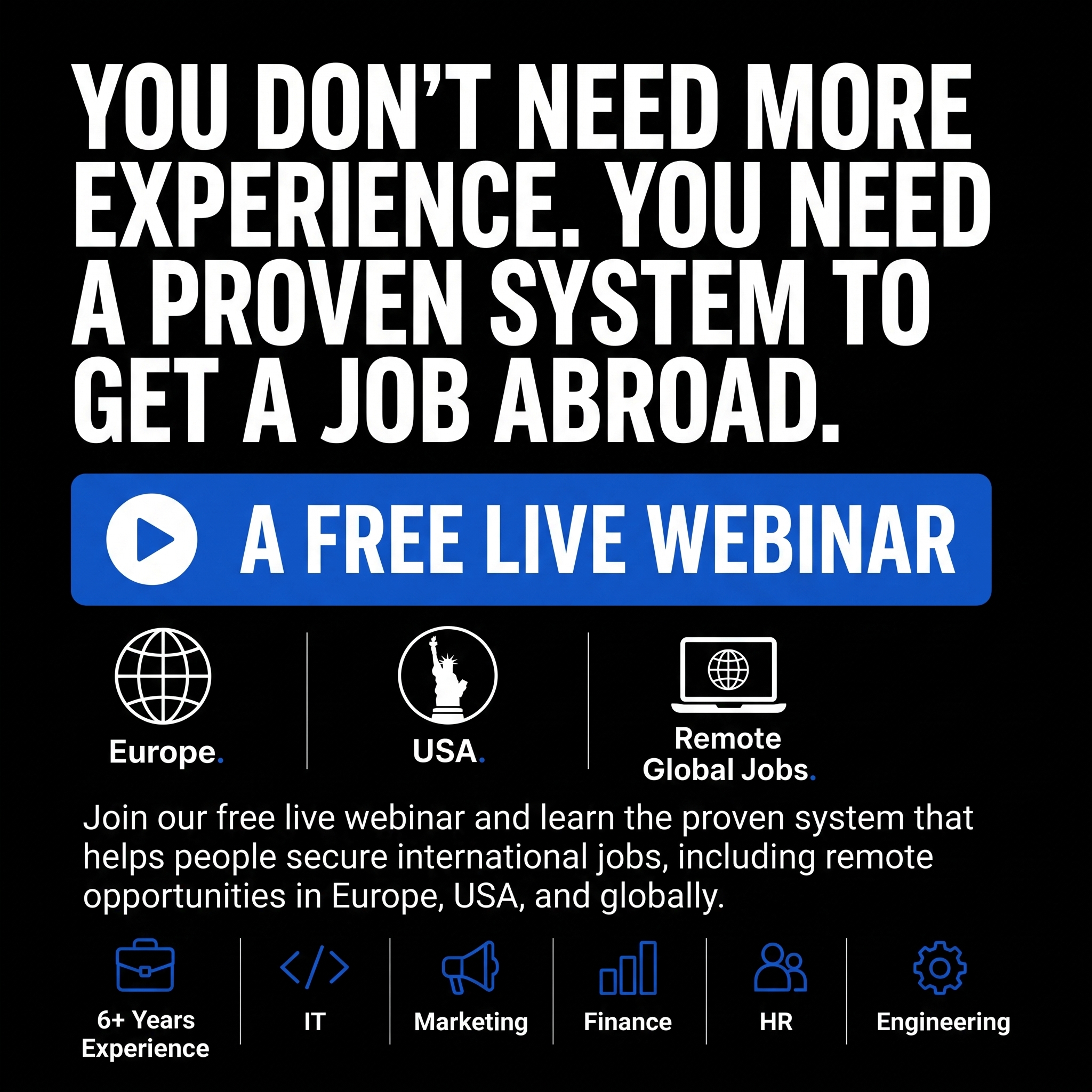 Aurolingua Career Facebook ad: Work Abroad, Earn 4-5x More