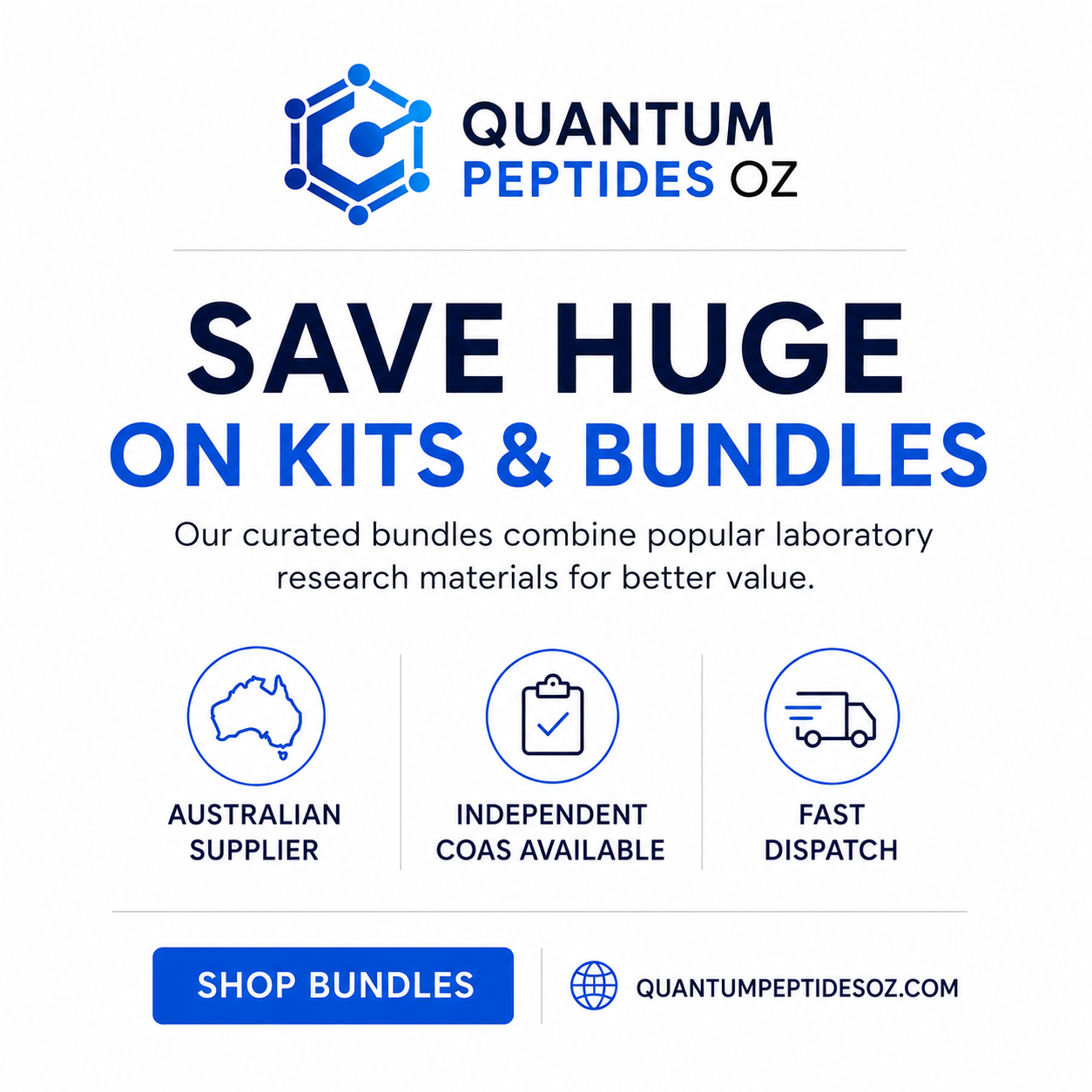 Quantum Peptides OZ Facebook ad: Save Huge on Kits & Bundles