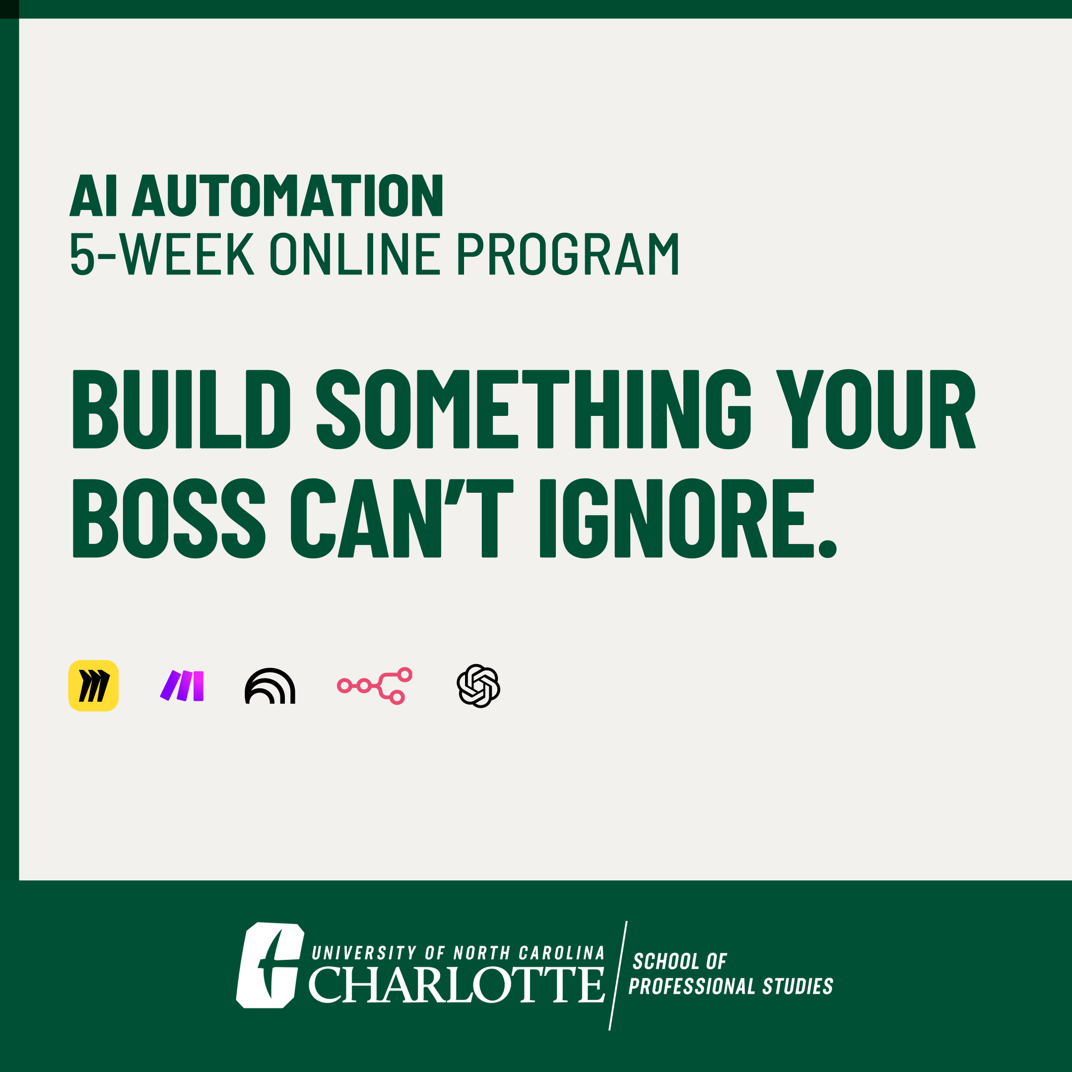 UNC Charlotte School of Professional Studies Facebook ad