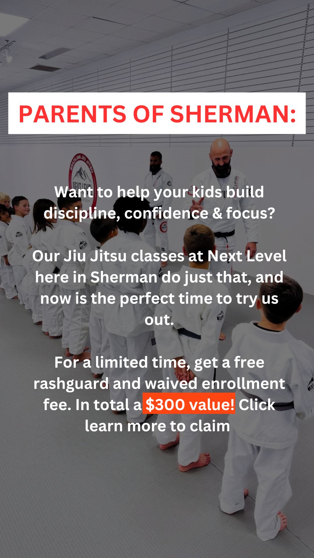 Next Level BJJ Sherman Facebook ad