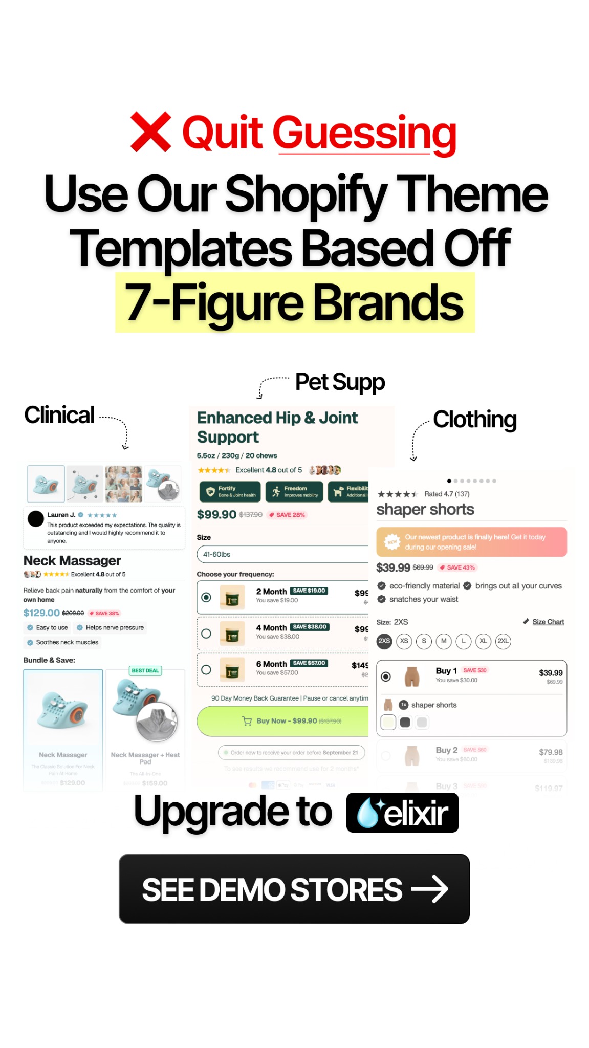 Ecom Elixir Facebook ad: Attention Shopify Store Owners
