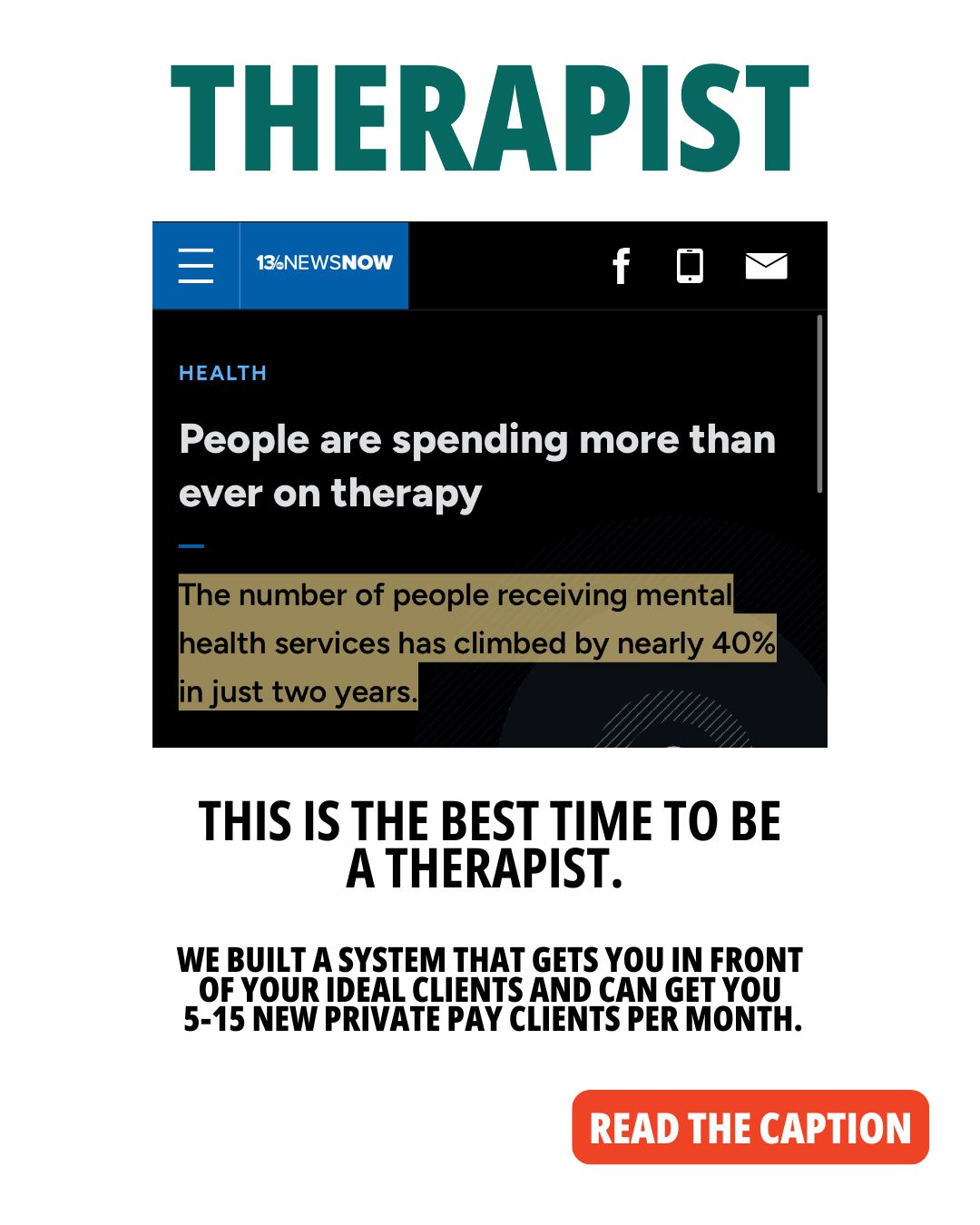 Therapy Practice Accelerator Facebook ad