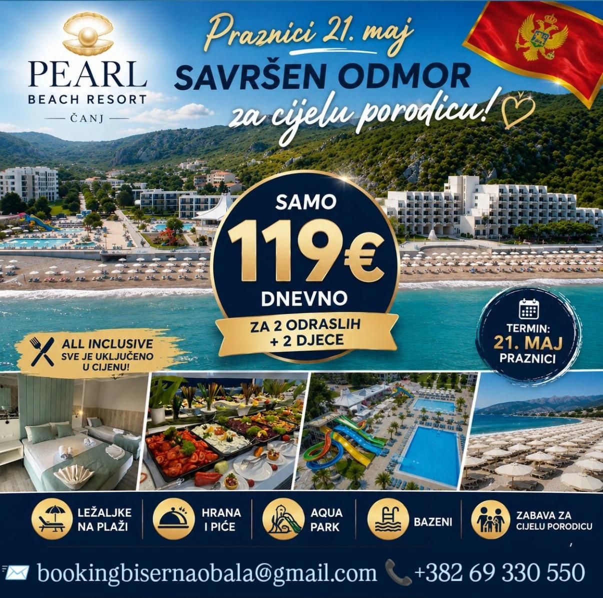 Pearl Beach Resort Facebook ad: SPECIJALNA PONUDA ZA 21.