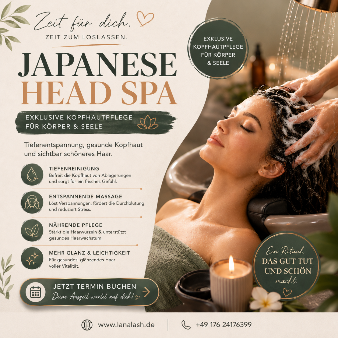 Lana Lash & Beauty Facebook ad: Entspannung pur im Head Spa