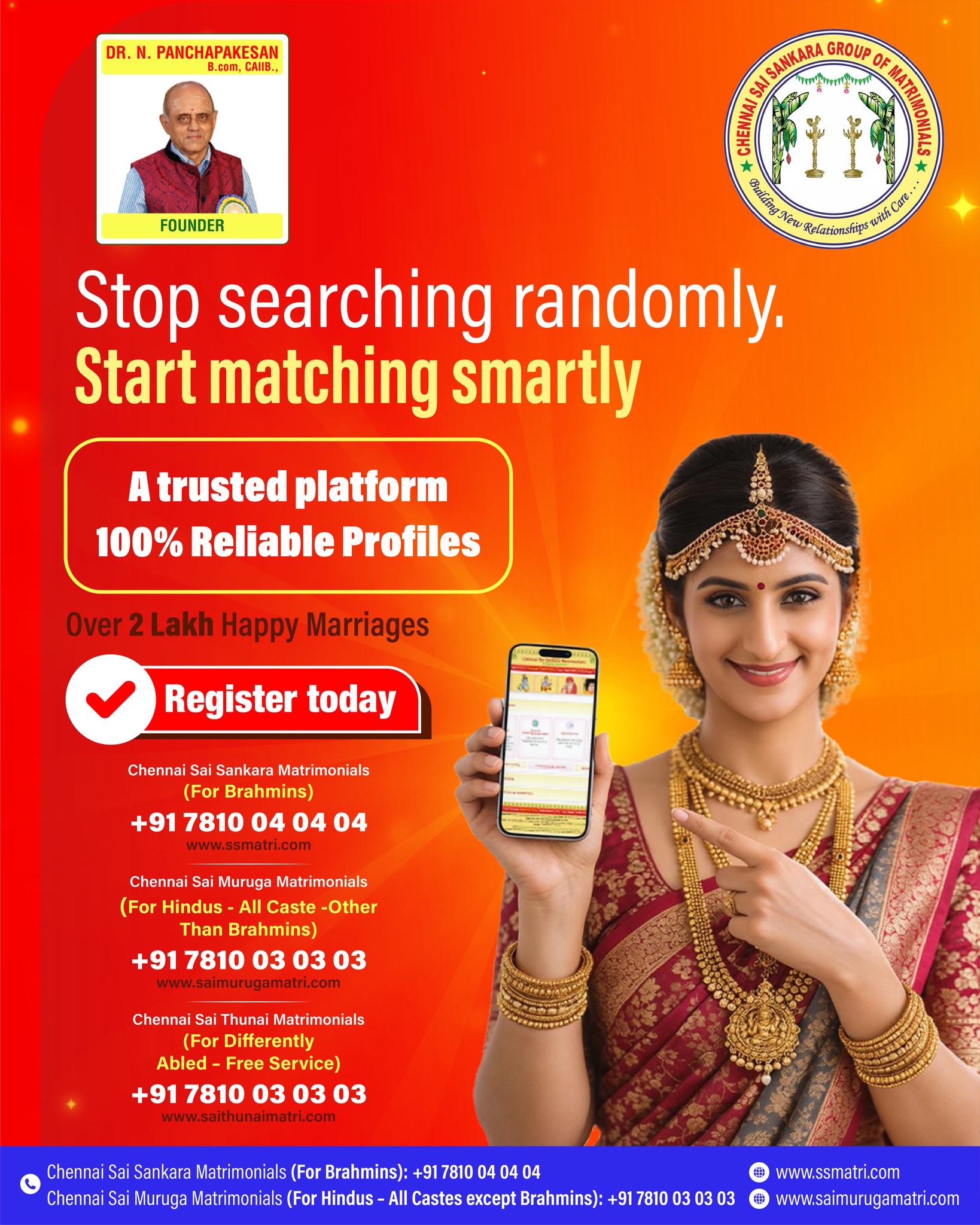 Varan Venduma - Chennai Sai Sankara Group of Matrimonials Facebook ad