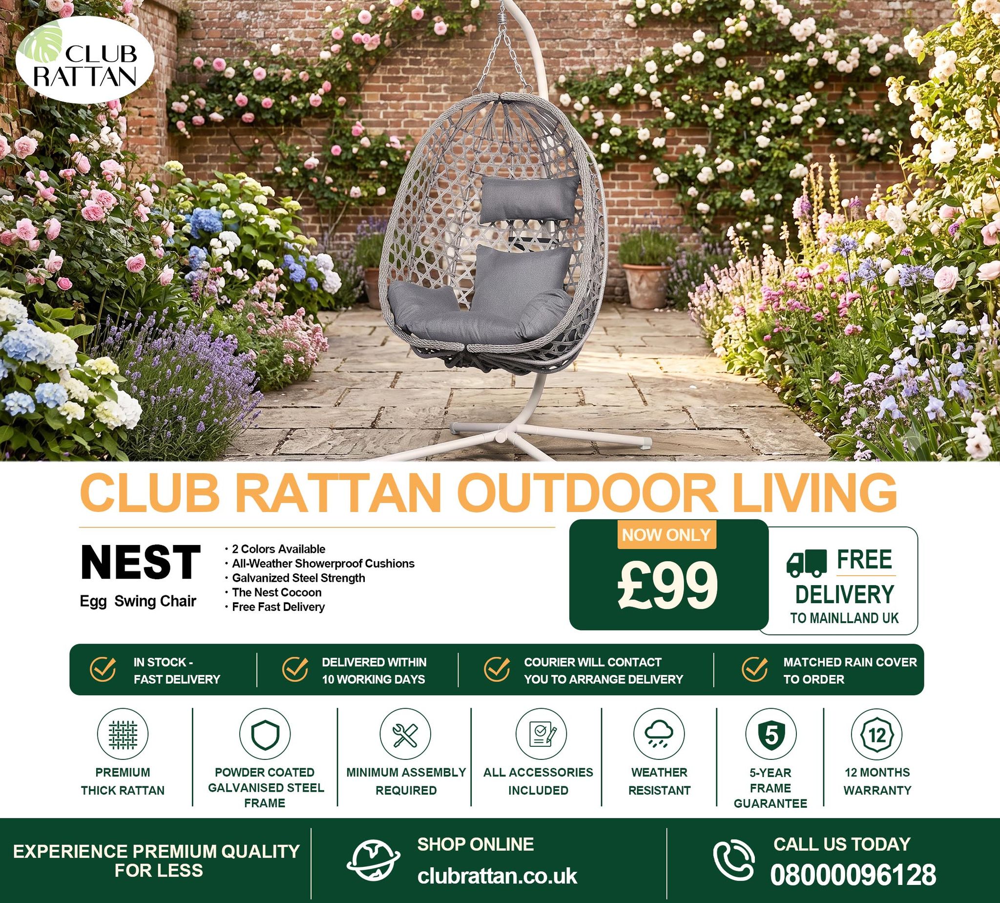 Club Rattan Furniture Facebook ad: EXTRA £50 OFF On Order Over £800