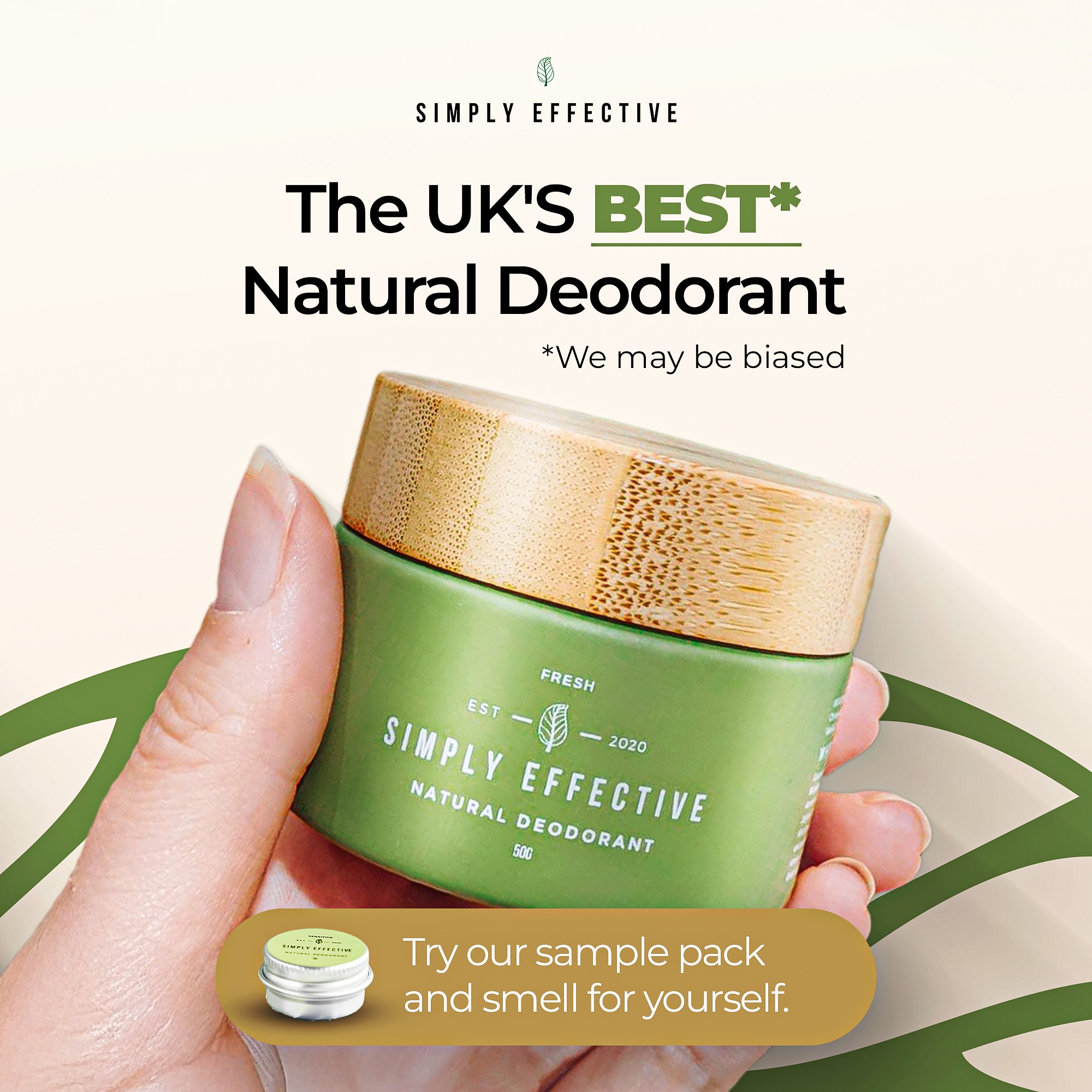 Simply Effective - Natural Deodorant Facebook ad