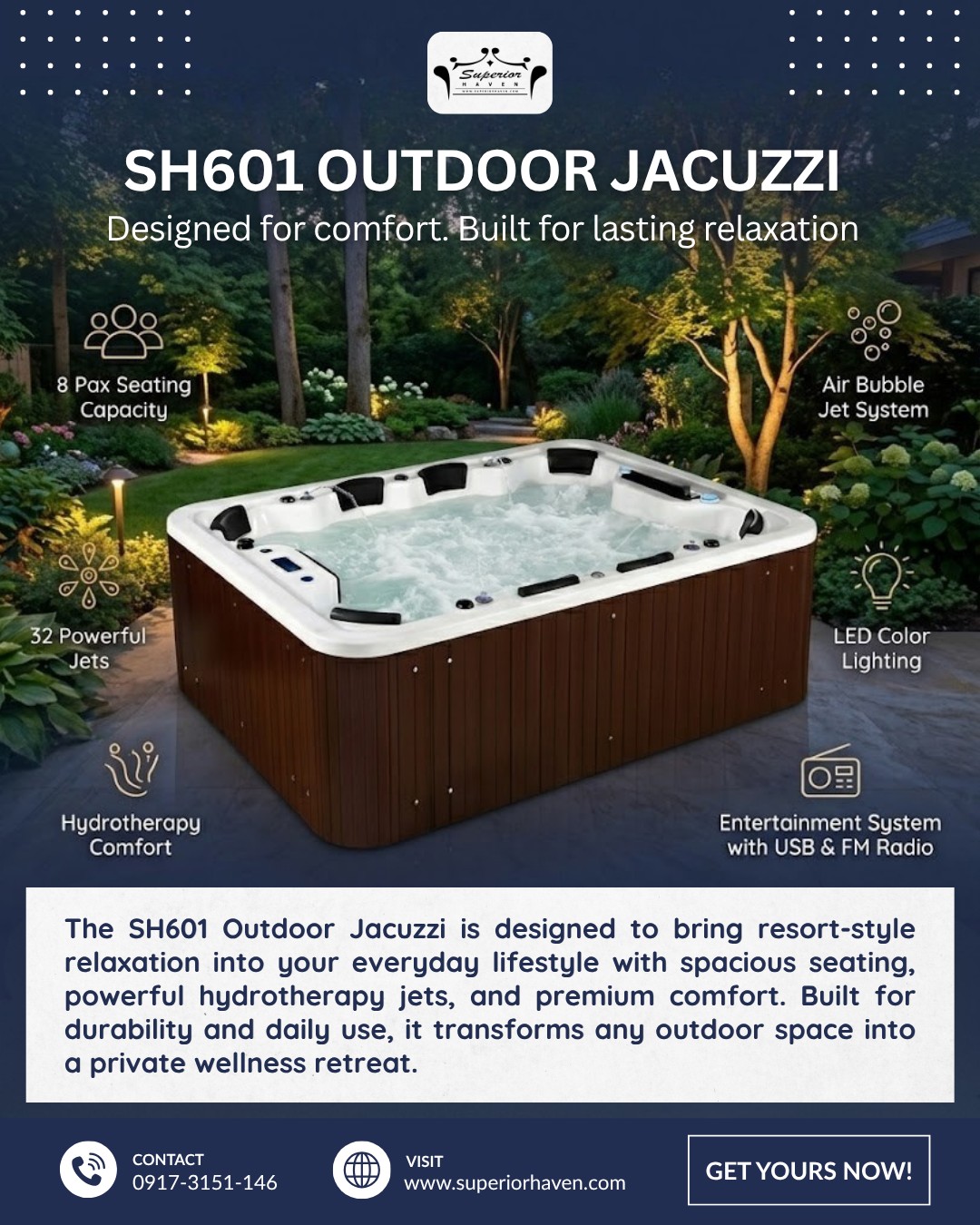 Superior Haven Facebook ad: Tired of outdoor spaces that look luxurious but…