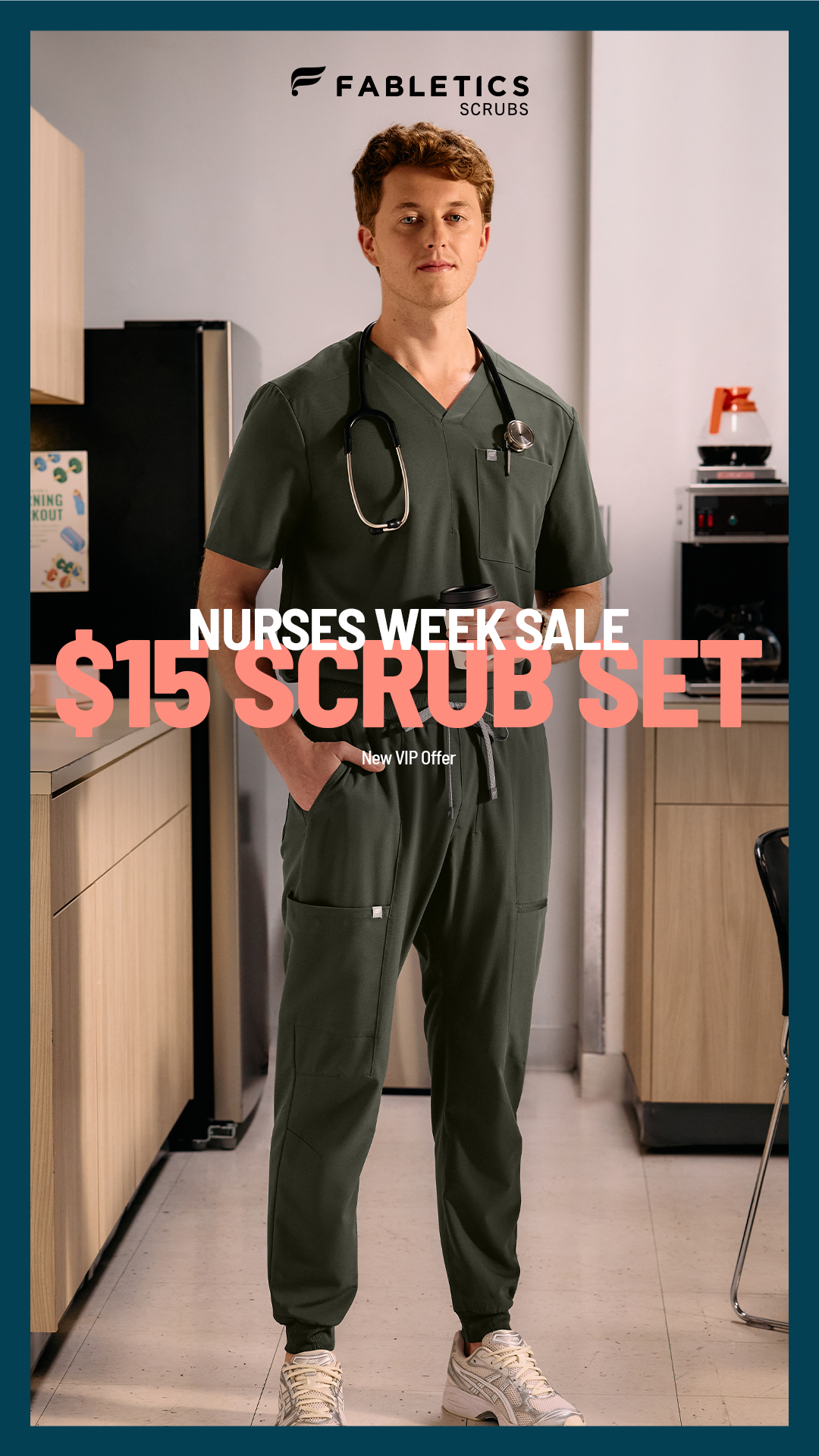 Fabletics Scrubs Facebook ad