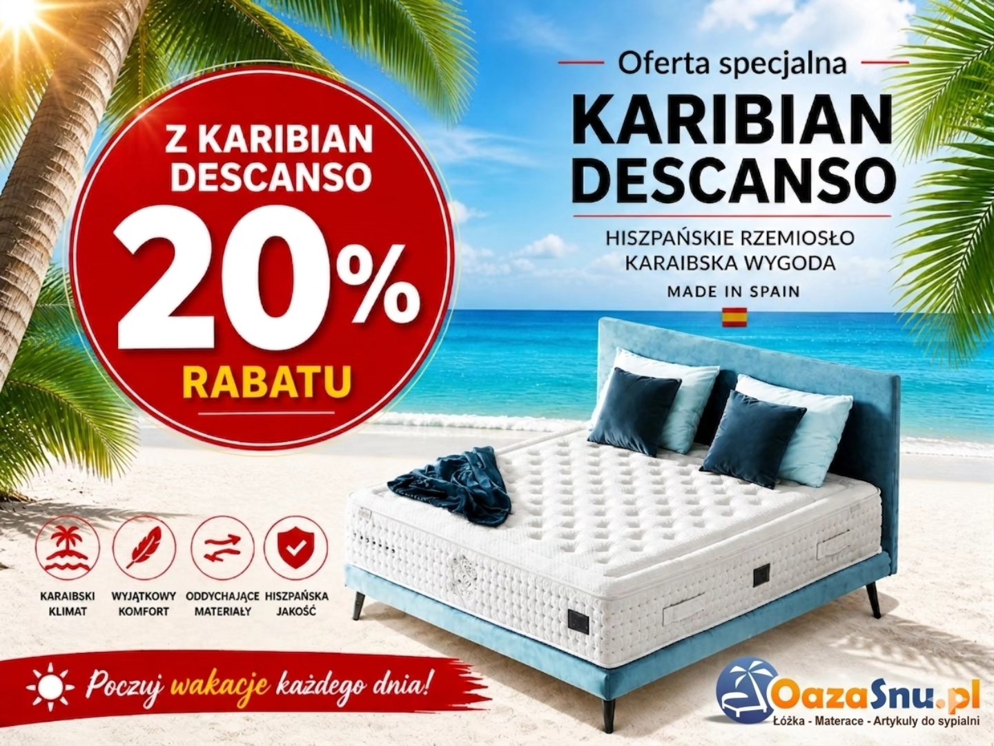 OazaSnu.pl - materace łóżka Facebook ad: NAJNIŻSZA CENA W POLSCE, TYLKO W PRUDNIKU!