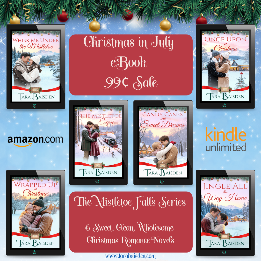 Tara Baisdens Books Facebook ad: Mistletoe Falls Series.99¢ eBook Sale