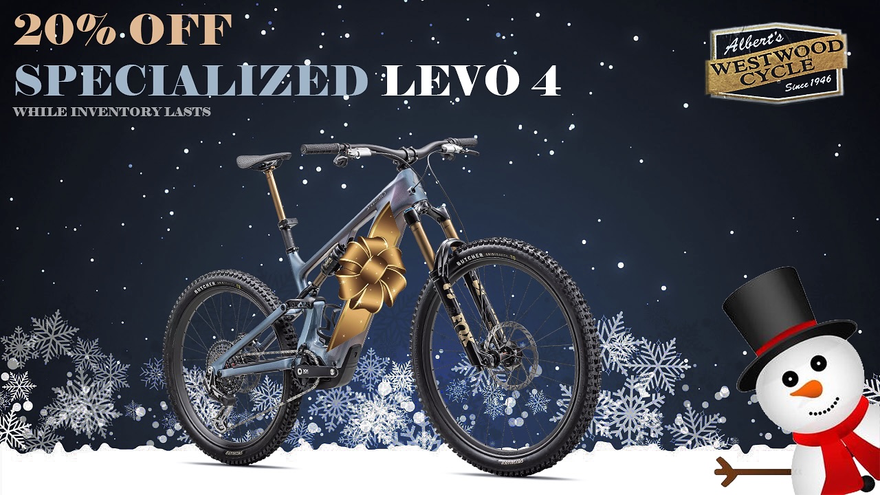 Albert's Westwood Cycle Facebook ad: Happy Holiday Season to All.