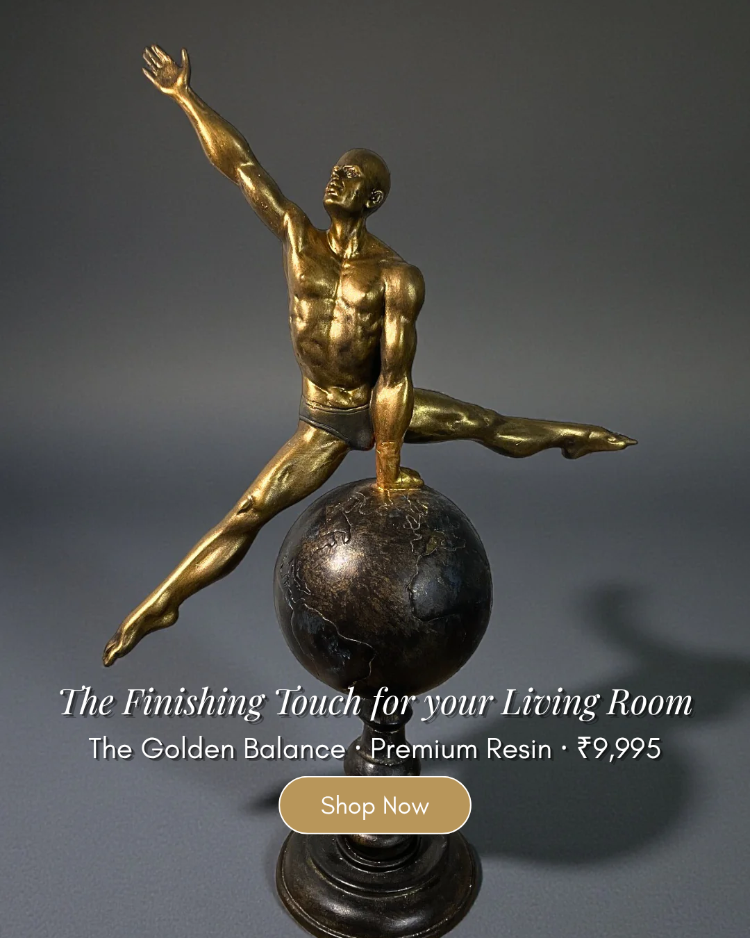Decorhelm Facebook ad: The Golden Balance Resin Statue