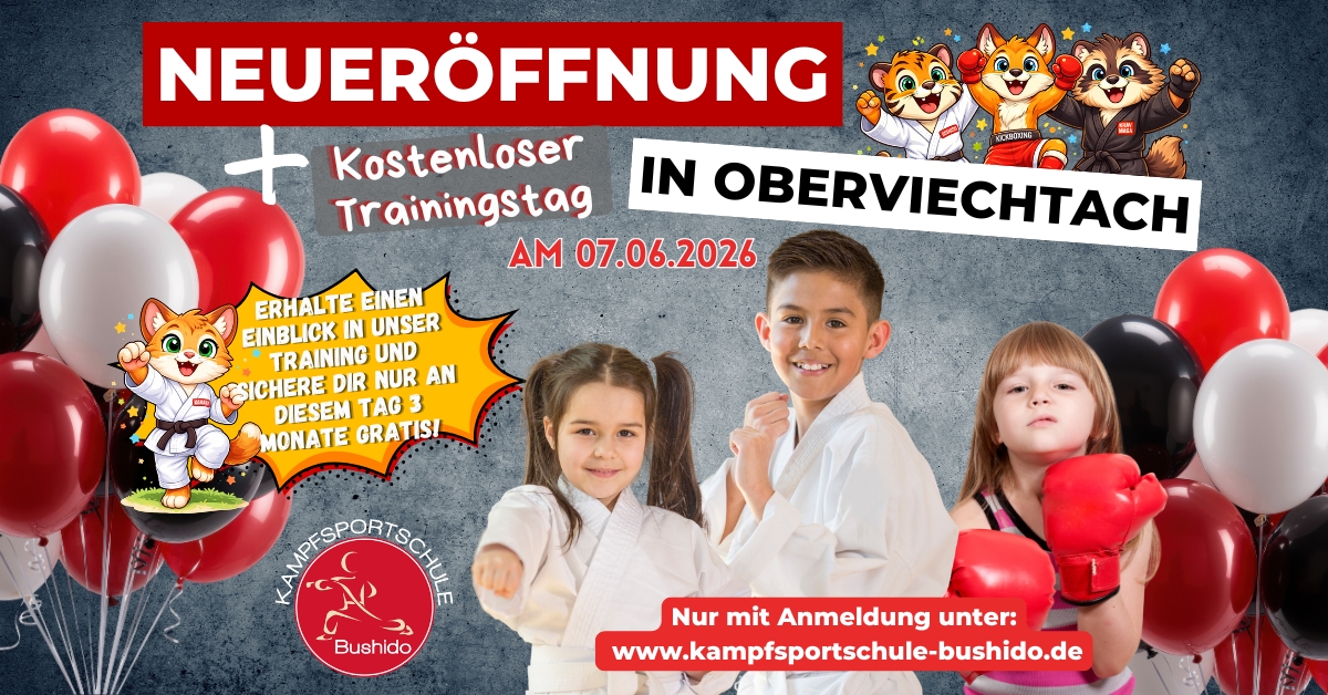 Kss-Bushido Facebook ad: Neueröffnung Dojo Oberviechtach, Sei dabei!