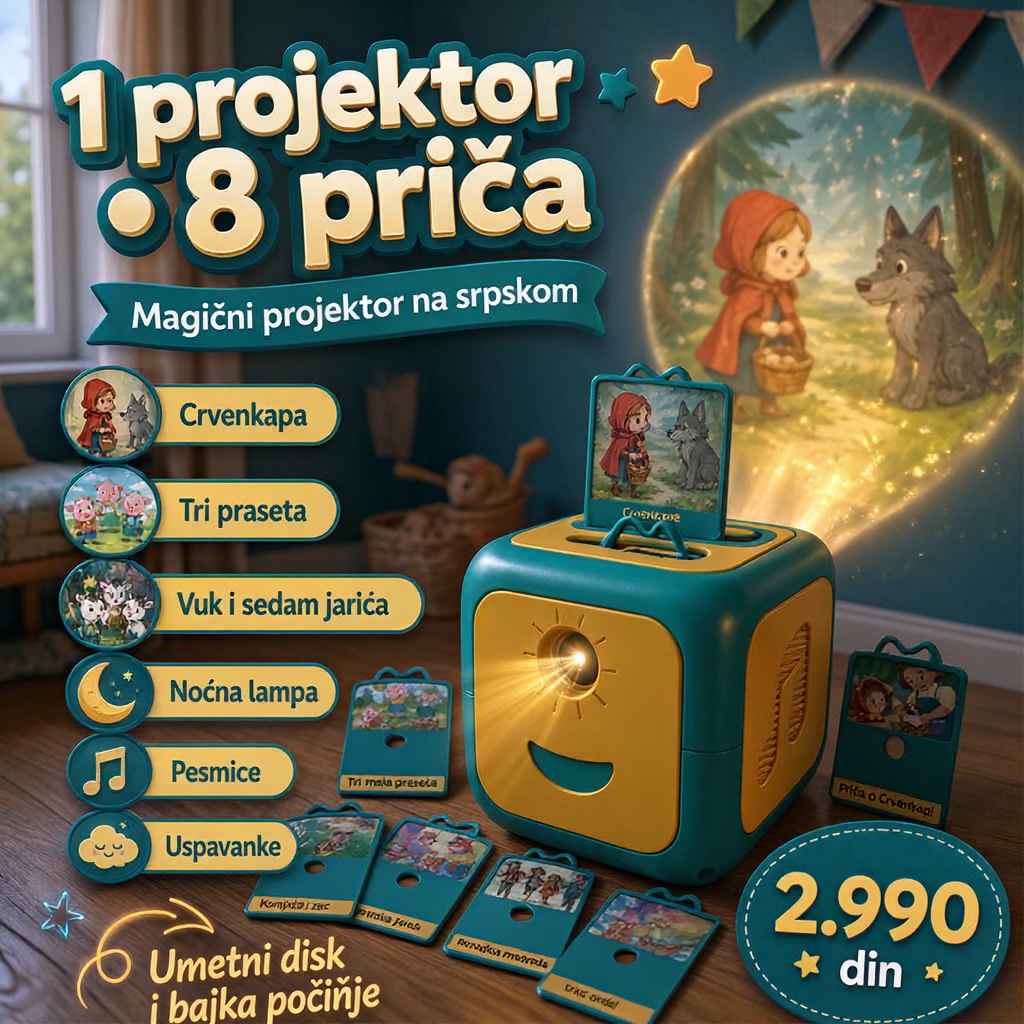 Super Igracke Facebook ad: Magični projektor na srpskom koji priča bajke!