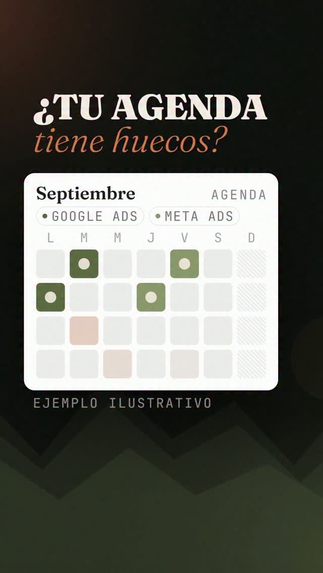CIMA Digital Facebook ad: ¿Tu agenda tiene huecos?