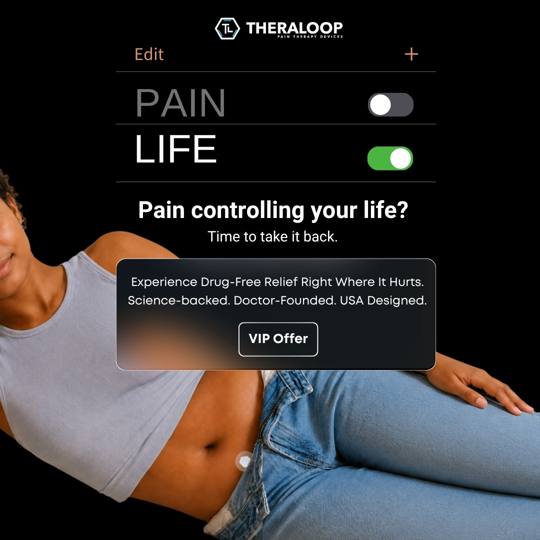 TheraLoop Facebook ad: ONE patch. All day relief.
