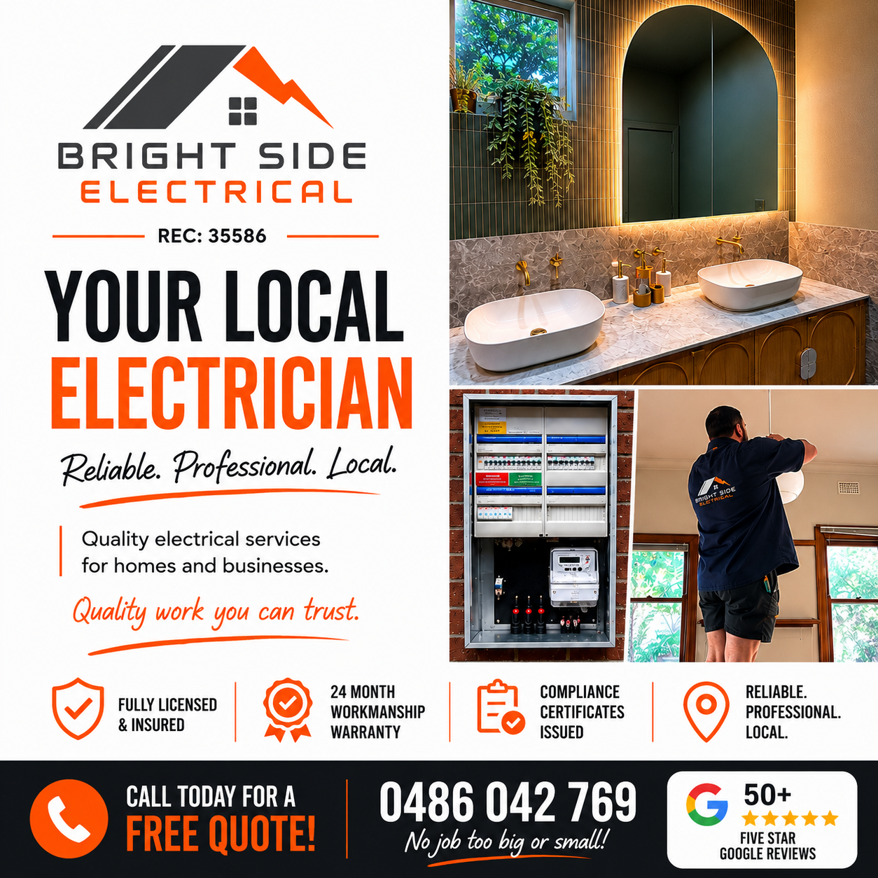 Bright Side Electrical Facebook ad: Melbourne's Trusted Local Electrician