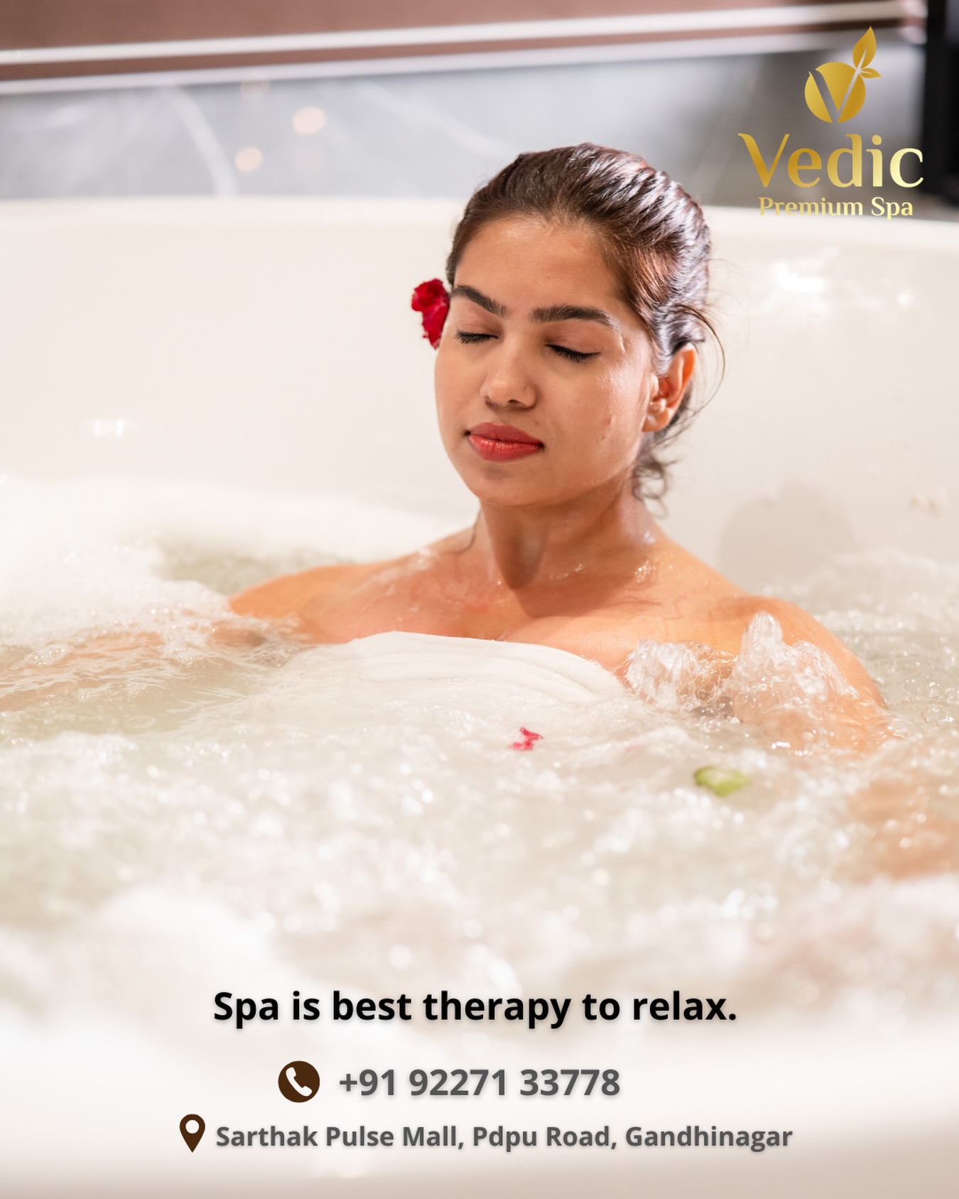 Vedic Premium Spa Facebook ad: Taking time to relax isn’t a luxury-it’s self-care.