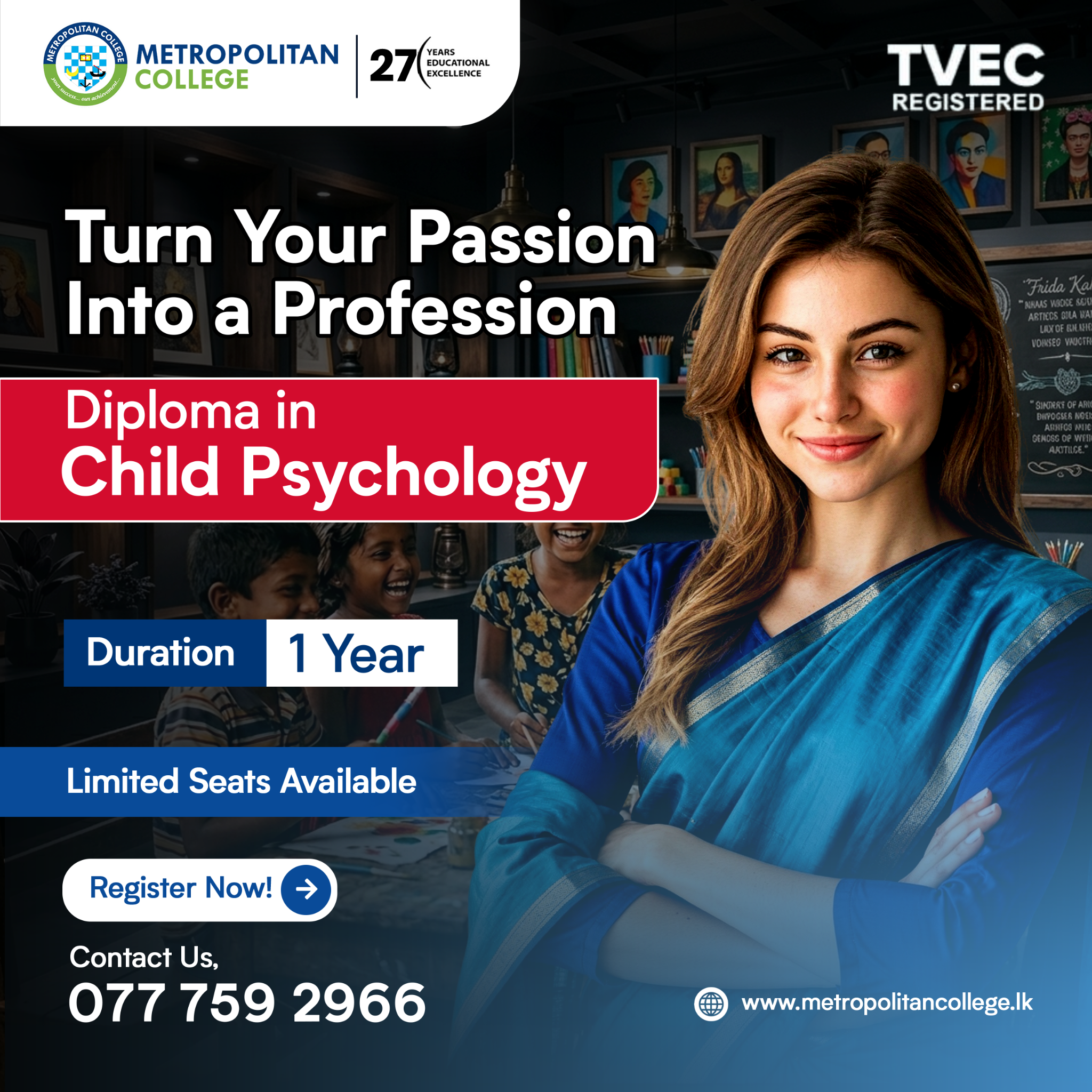 Metropolitan College Facebook ad: Limited Enrollments!