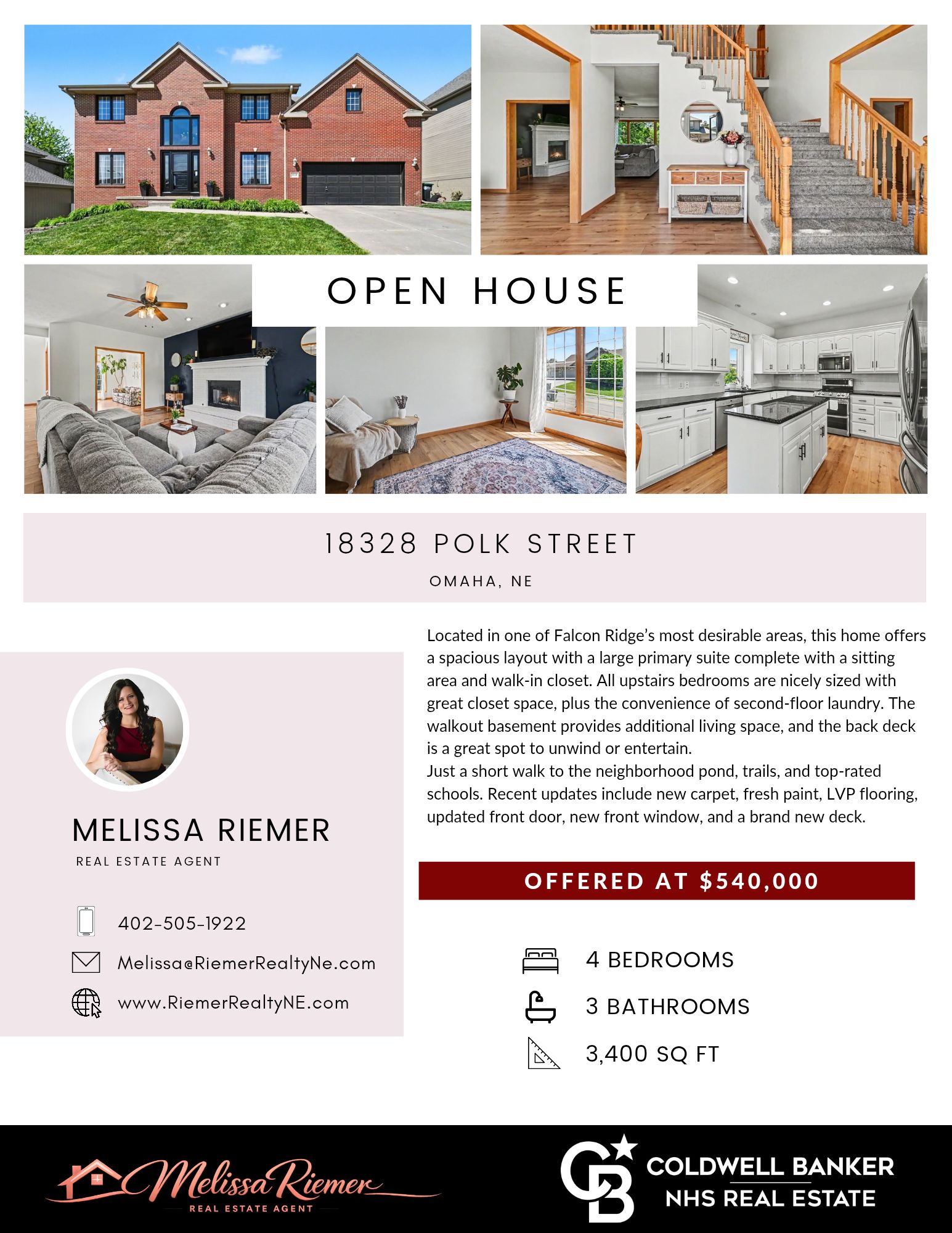 Melissa Riemer - Real Estate Agent Facebook ad: Open House at 18328 Polk Street!