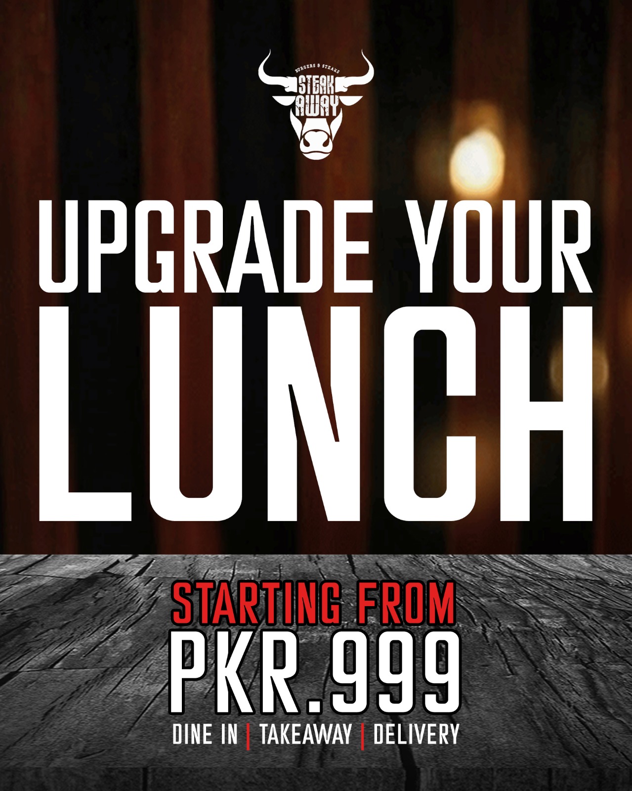 SteakAway Facebook ad: Deals available from 12 PM to 5 PM