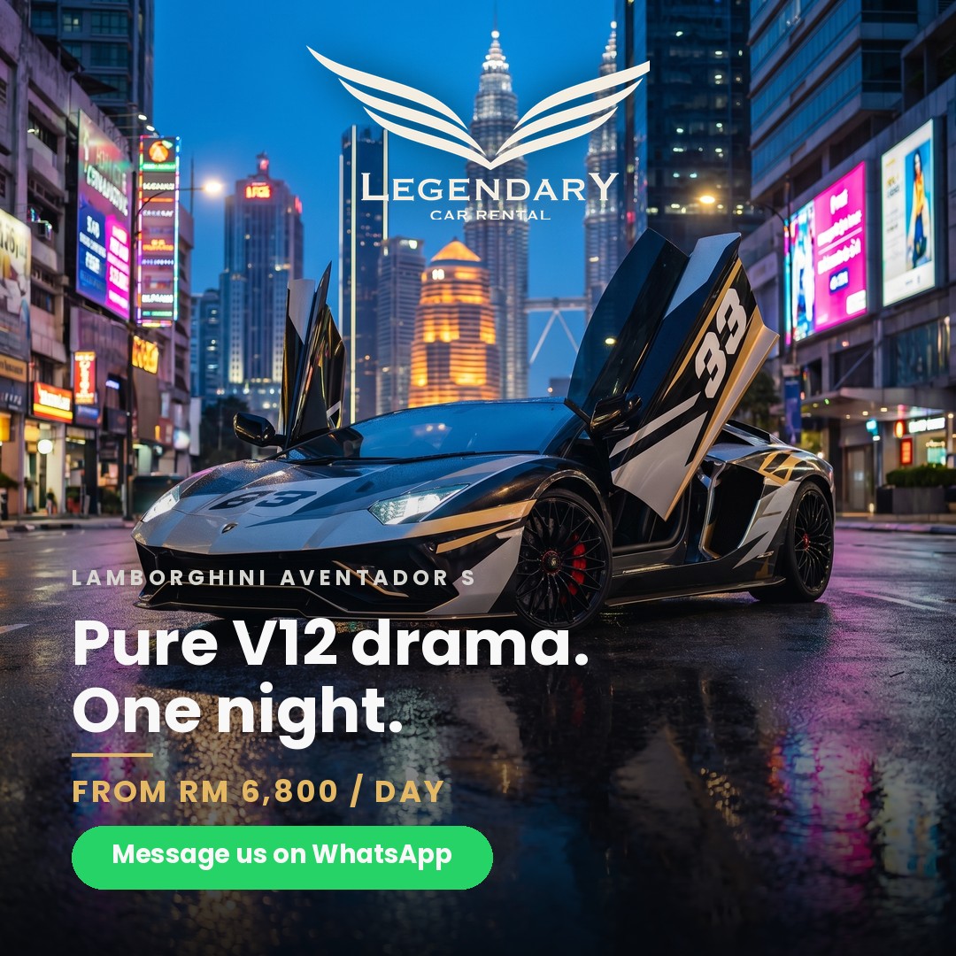 Luxury Car Rental Legendary Kereta Sewa Mewah 豪华汽车租赁 Facebook ad: Pure V12 drama. One night.