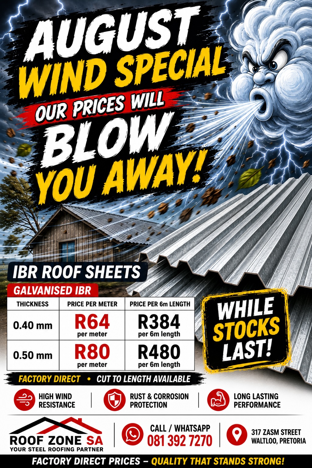 RoofZone SA Facebook ad: DONT DELAY. Visit RoofZone SA urgently and see…