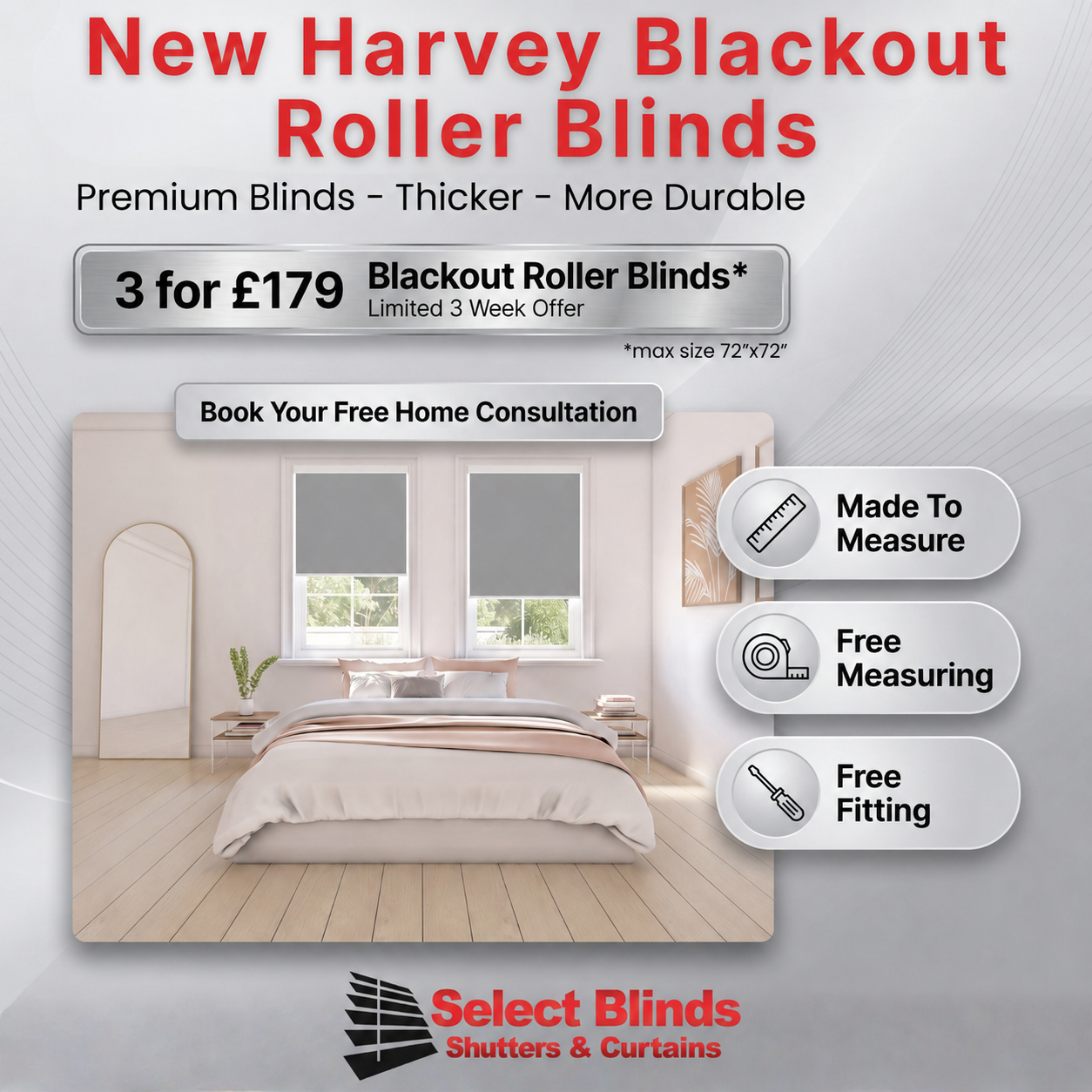 Select Blinds, Shutters & Curtains Facebook ad from May 22, 2026