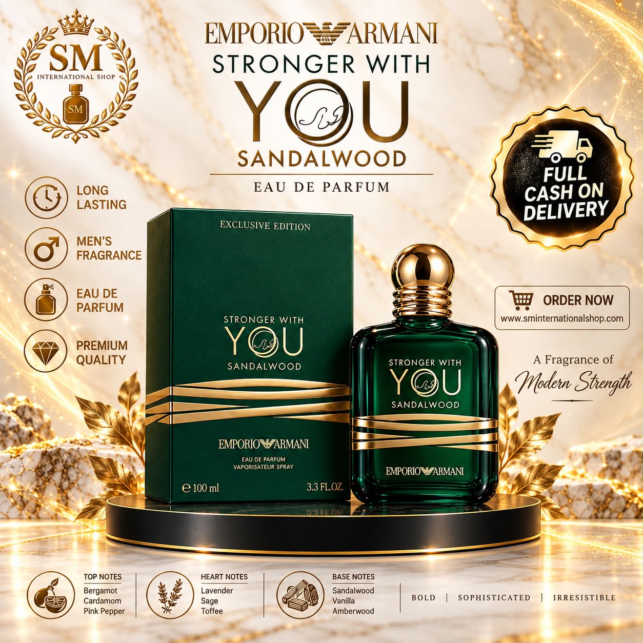 SM International Products Facebook ad: Emporio Armani Stronger With You Sandalwood Eau de Parfum…
