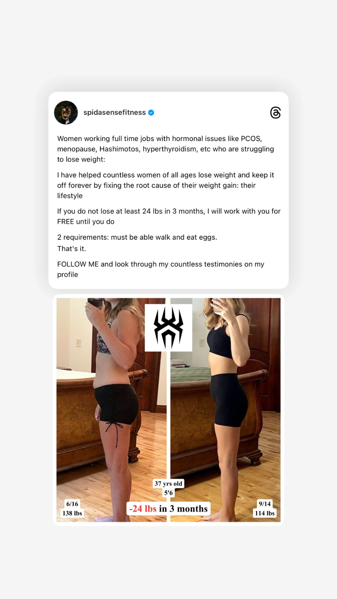 Spidasensefitness Facebook ad