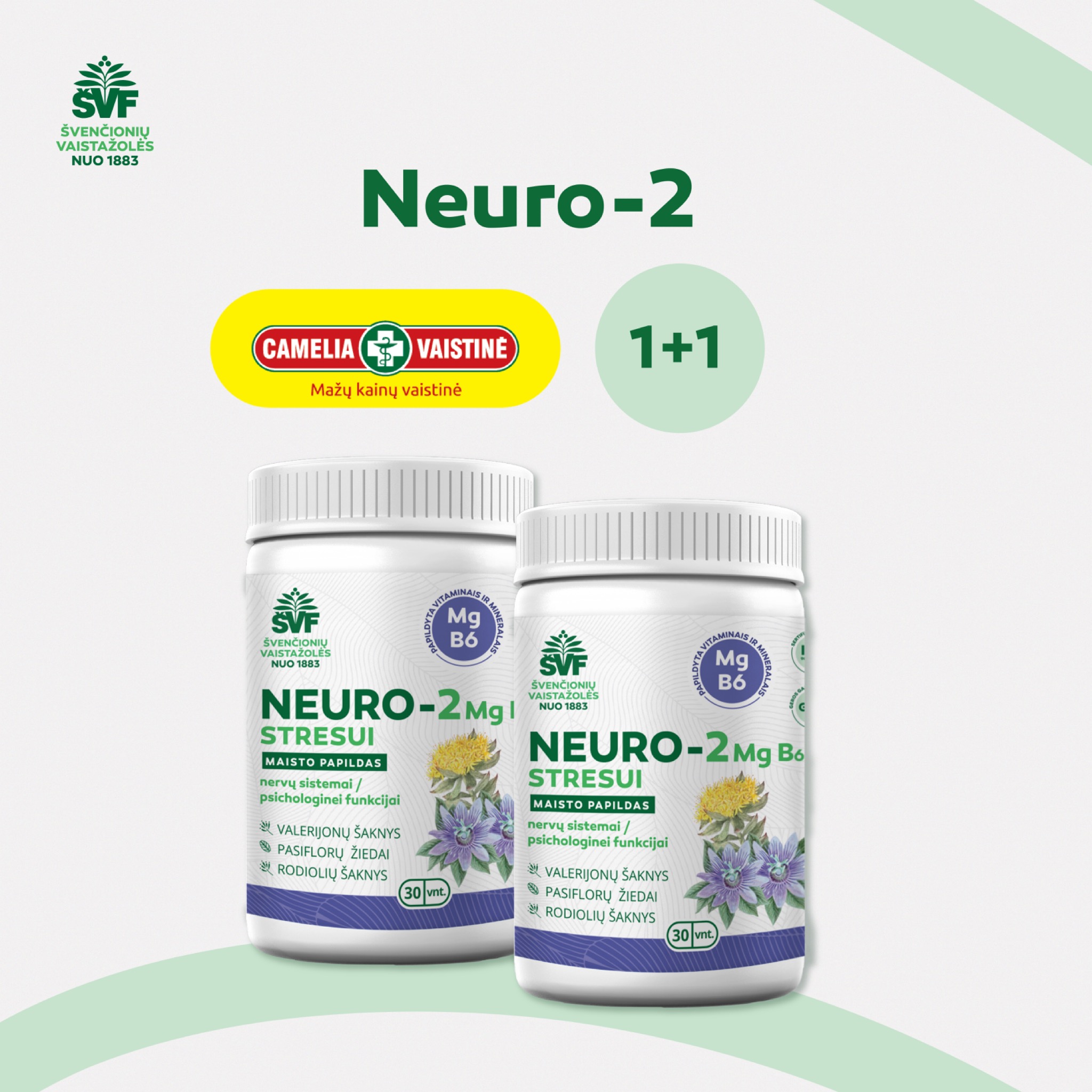 Švenčionių vaistažolės Facebook ad: Neuro maisto papildams 1+1