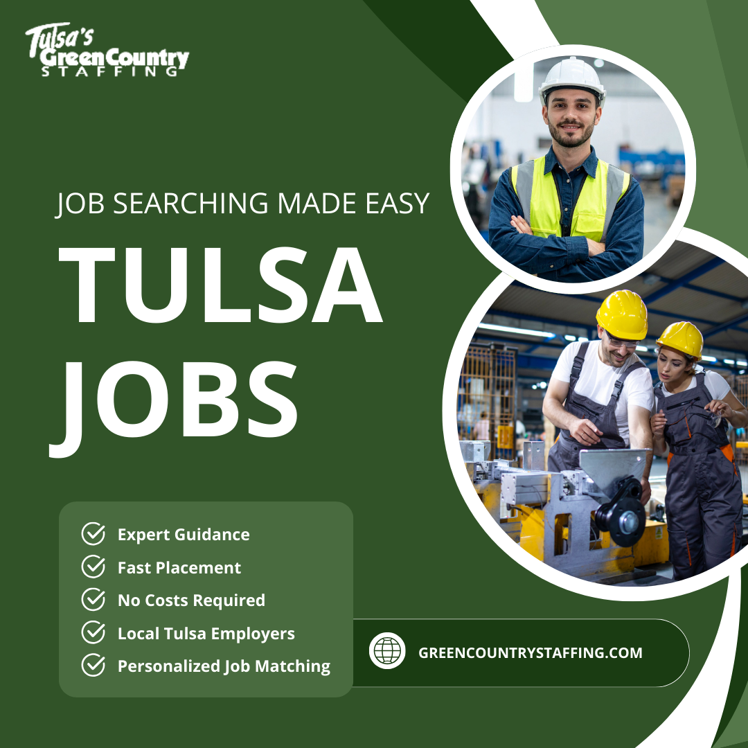 Tulsa's Green Country Staffing Facebook ad: Start Your Tulsa Job Search Today