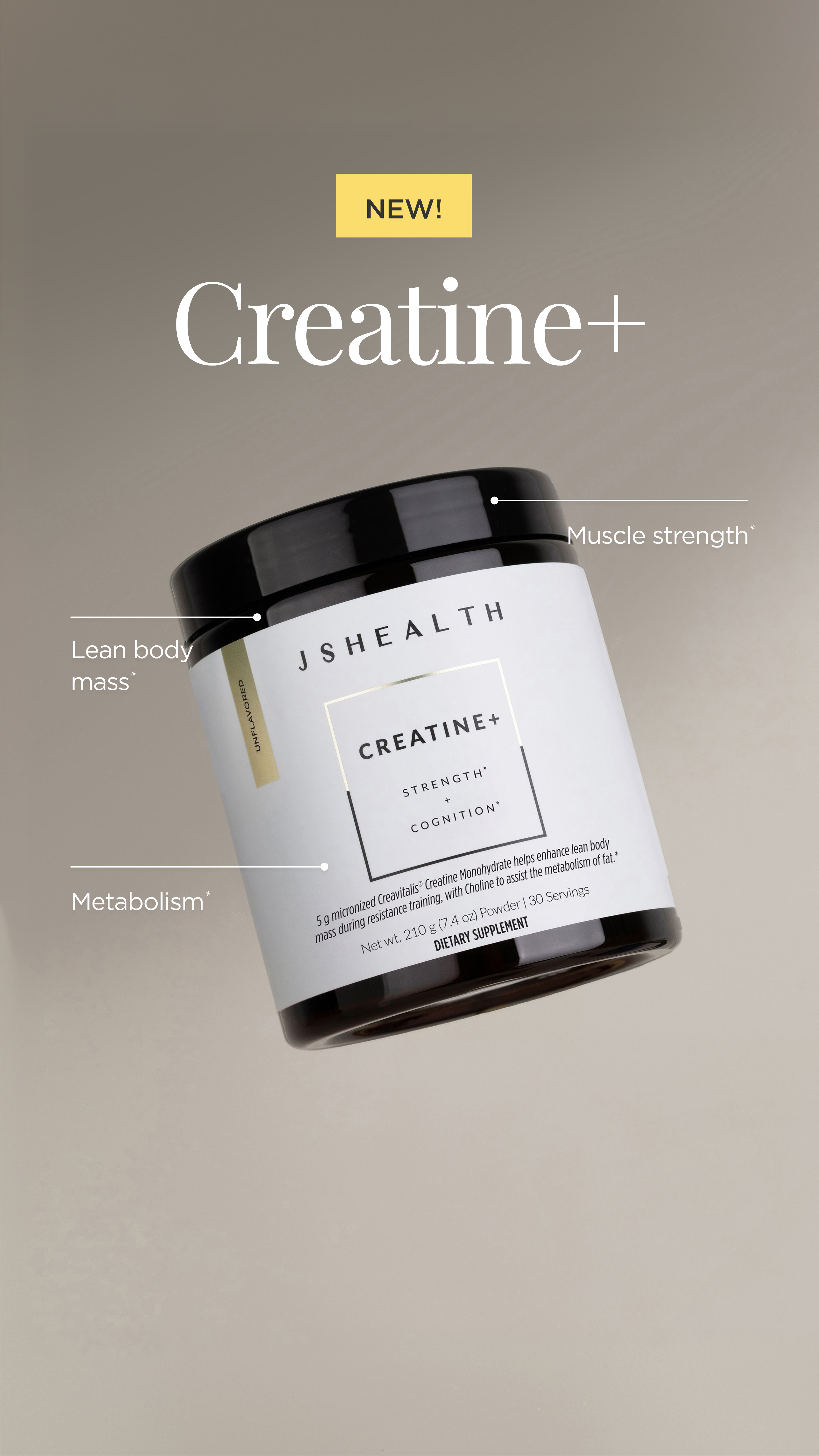 JSHealth Vitamins Facebook ad: NEW Creatine+ for whole-body results