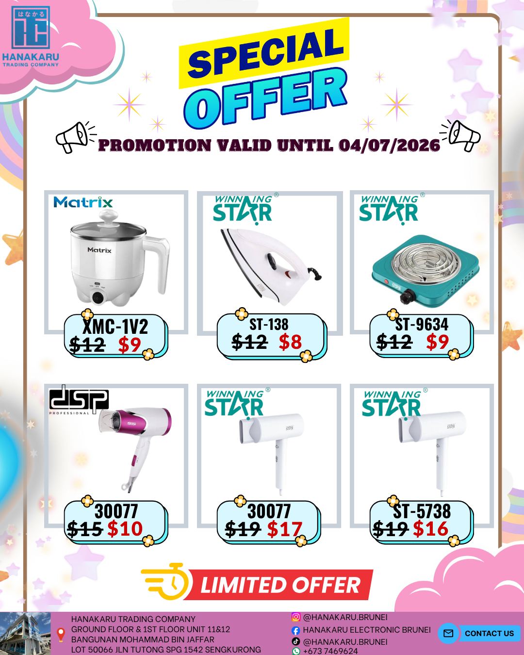 Hanakaru Electronic Brunei Facebook ad: Shop Now Before Time Runs Out!